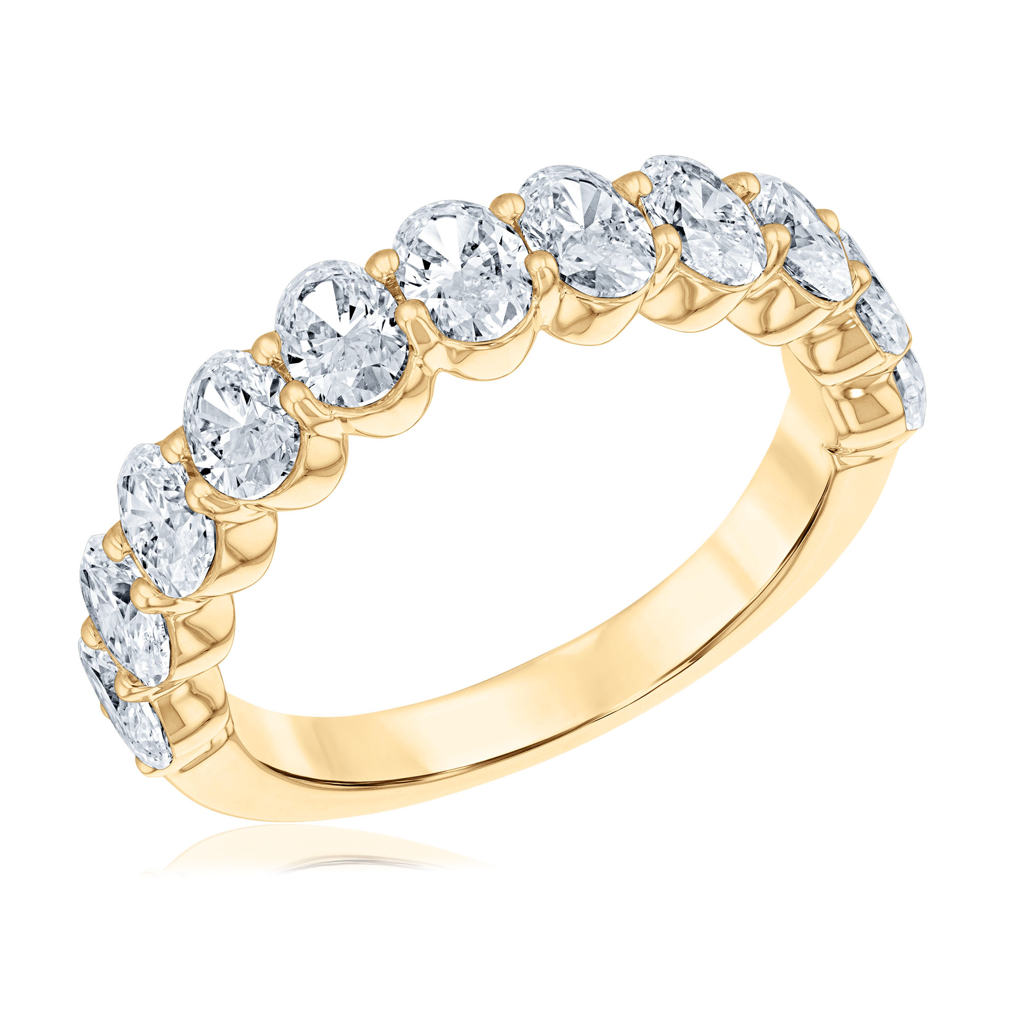 REEDS Women's 2 1/5Ctw Oval Diamond 14K Yellow Gold Wedding Band  Ring Size 9
