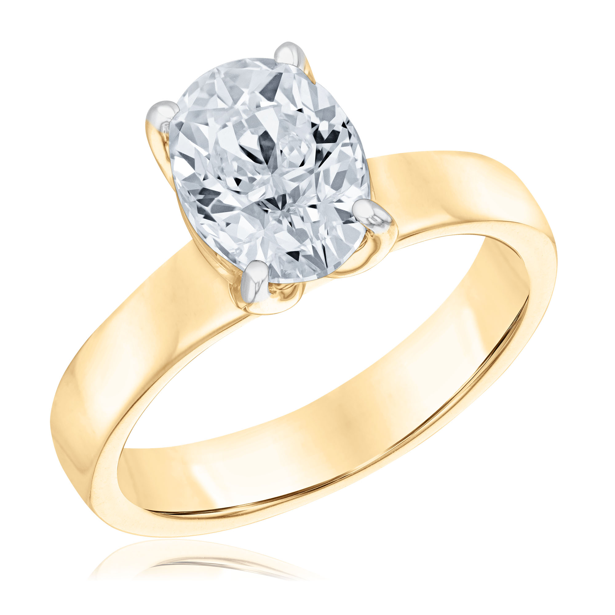 REEDS Womens 2 34Ctw Econic Star Oval Lab Grown Diamond 14K Yellow Gold Engagement Ring Ring Size 55 7000$