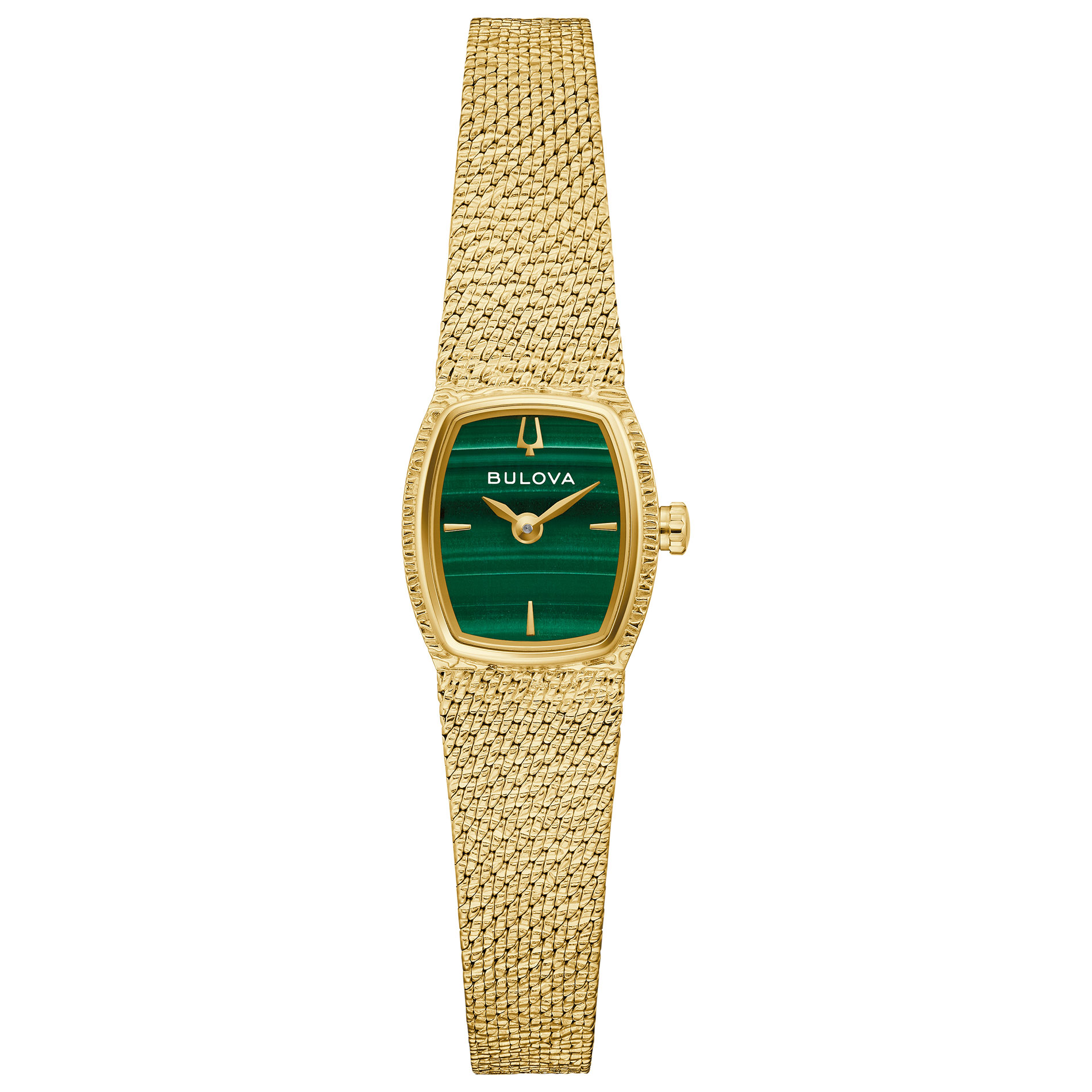 Bulova  Goddess of Time Green Malachite Gold-Tone Mesh Bracelet Watch 17mm - 97L184