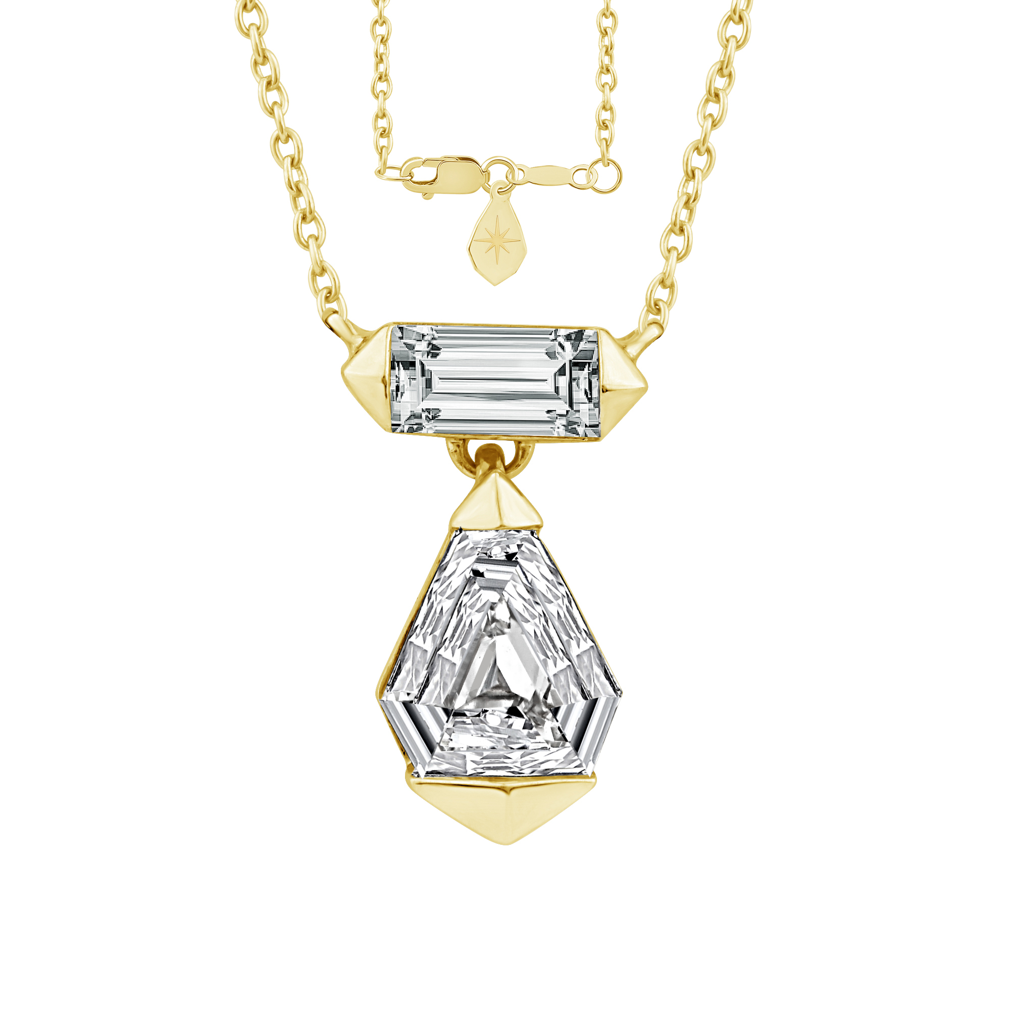 REEDS Asterly By  Econic 3/8ctw Meteorite Lab Grown Diamond Gold Vermeil Pendant Necklace