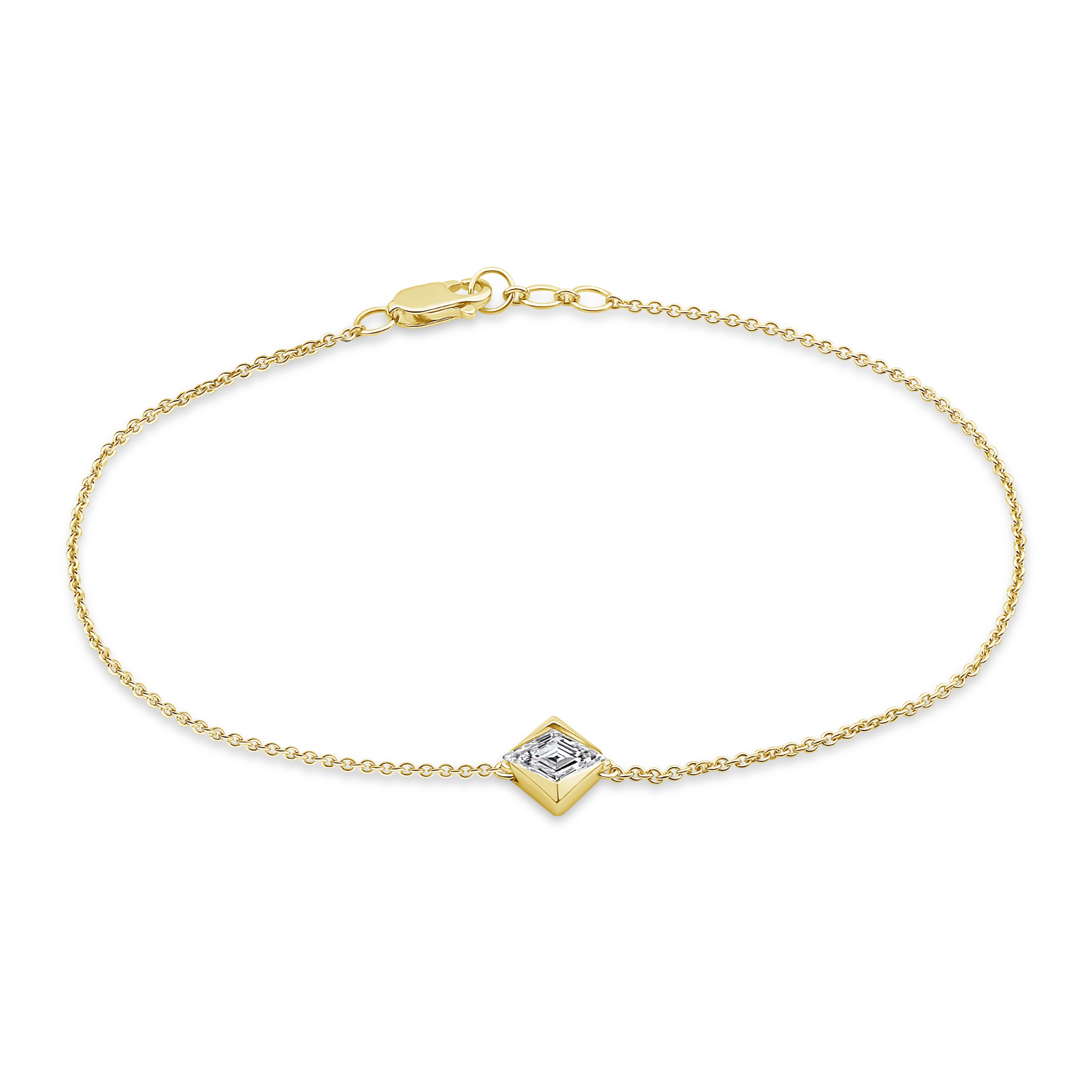 REEDS Asterly By  Econic 3/8ctw Lozenge Shape Step-Cut Lab Grown Diamond Gold Vermeil Bracelet