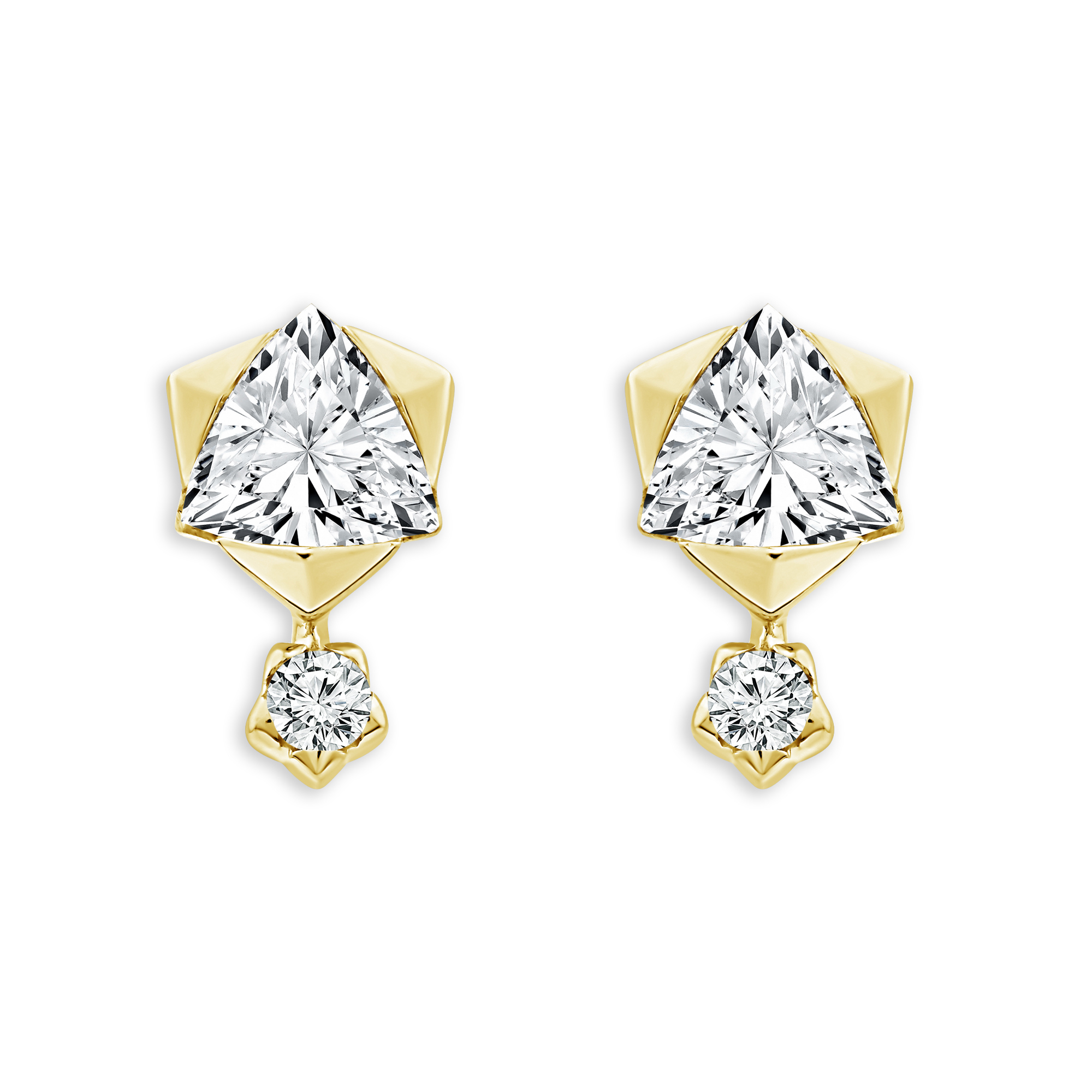 REEDS Asterly By  Econic 3/4ctw Trillion Shape Lab Grown Diamond Gold Vermeil Earrings