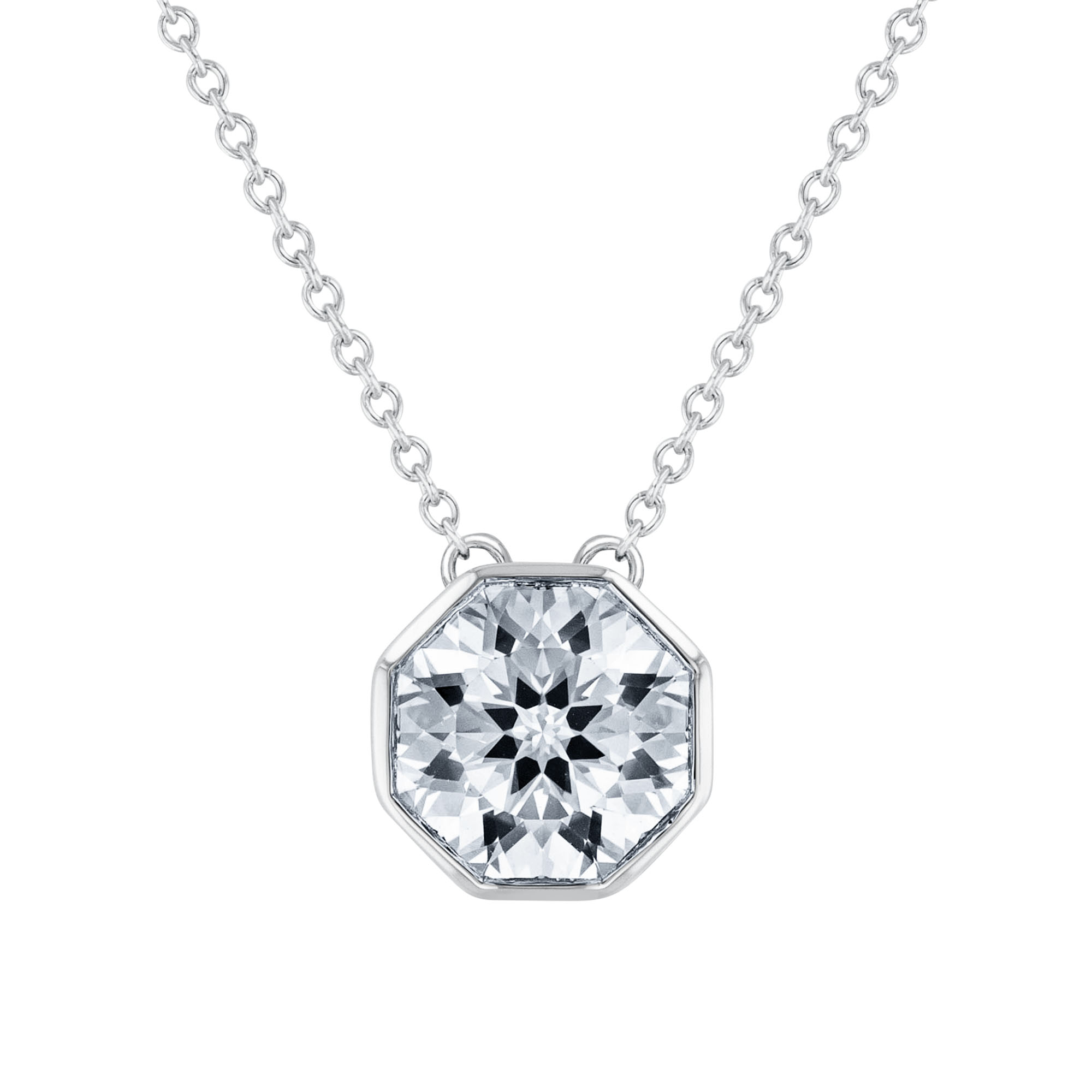 REEDS 1 3/4ctw Econic Star Octagon Lab Grown Diamond 14K White Gold Pendant Necklace