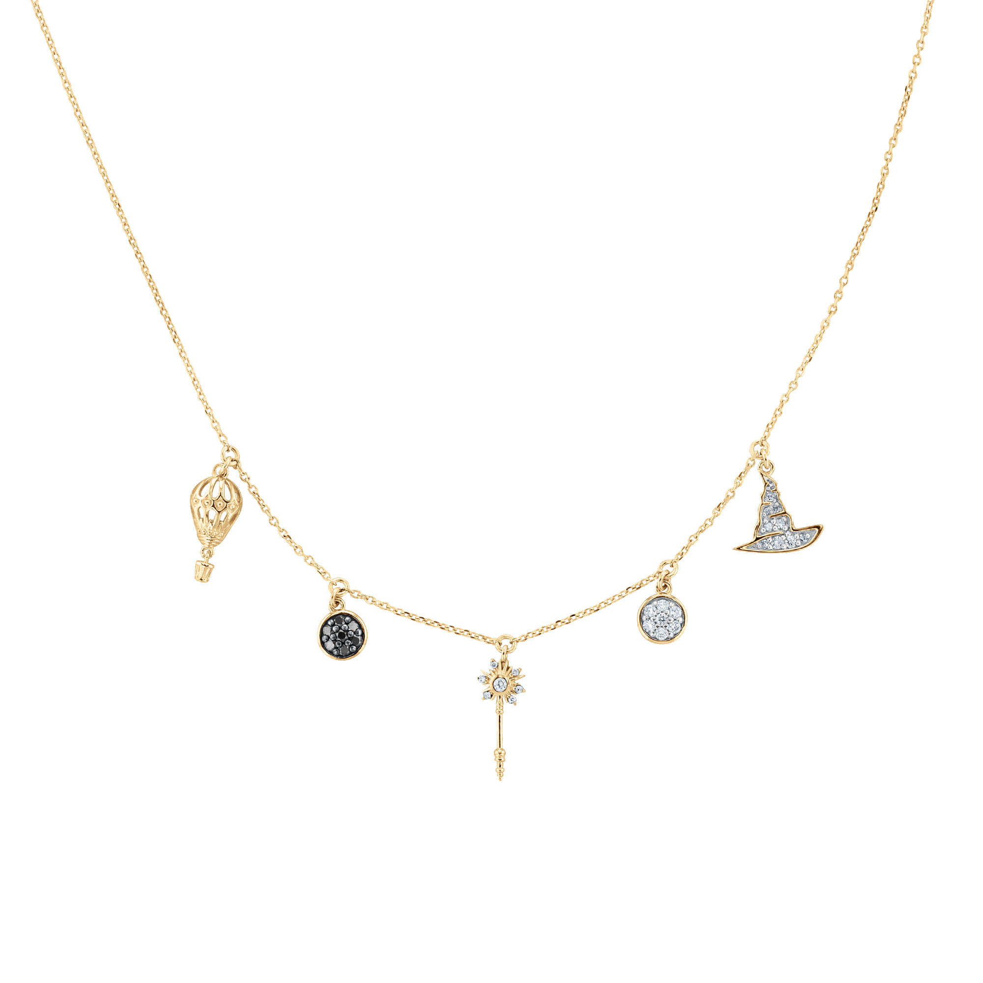 REEDS Wicked 1/3ctw Black Diamond And Diamond Gold Vermeil Oz Icons Necklace