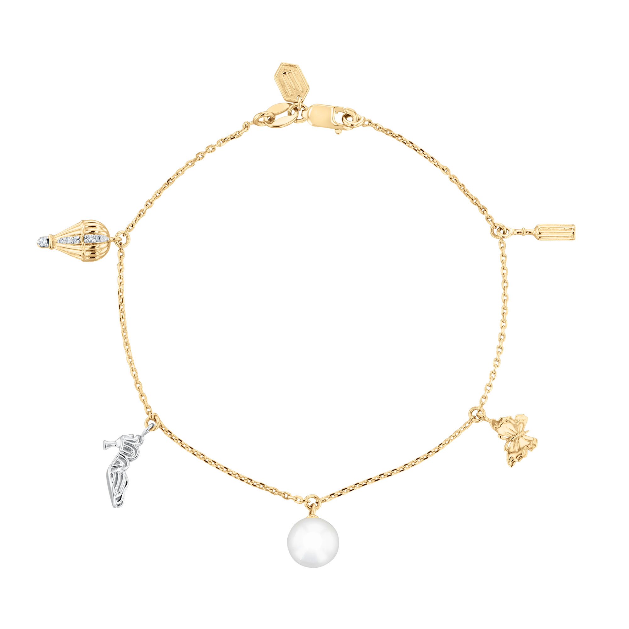 REEDS Wicked Freshwater Cultured Pearl And Diamond Accent Gold Vermeil Oz Icons Bracelet
