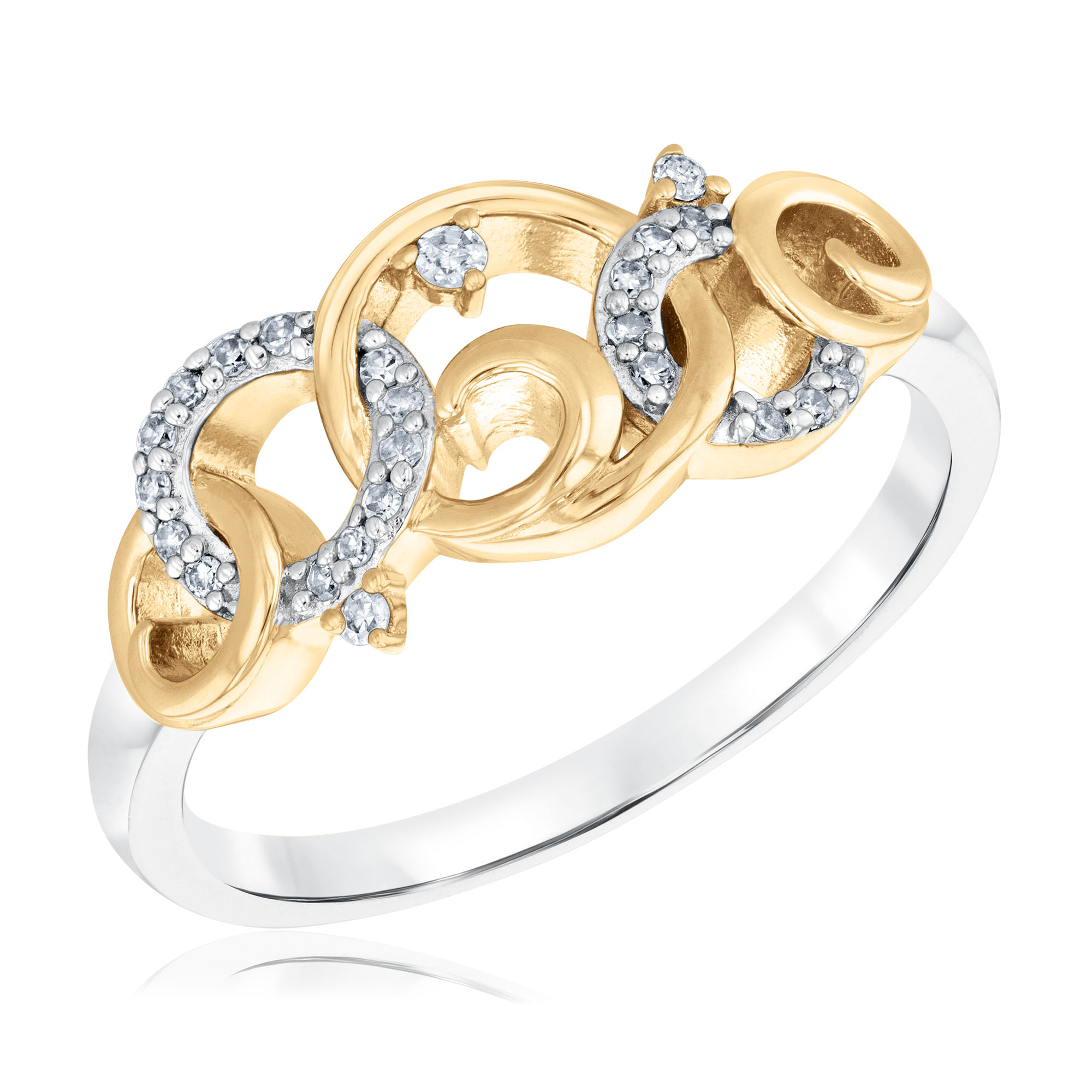 REEDS Women's Wicked Glinda 1/10Ctw Diamond Two-Tone Fashion Ring  Ring Size 6.5