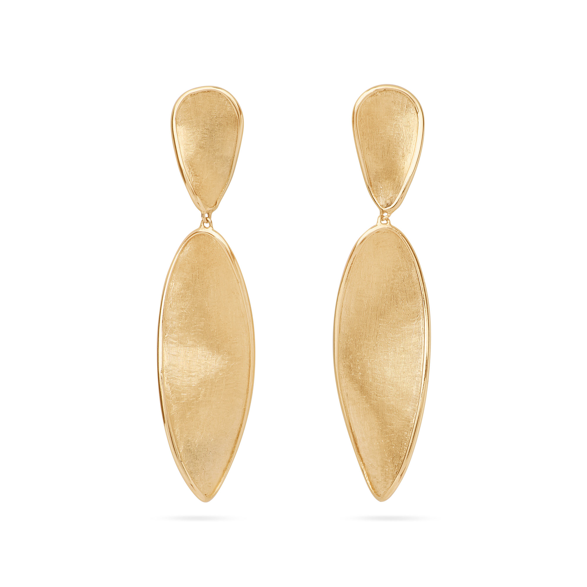 Marco Bicego  18k Yellow Gold Large Double Drop Earrings - Lunaria Collection