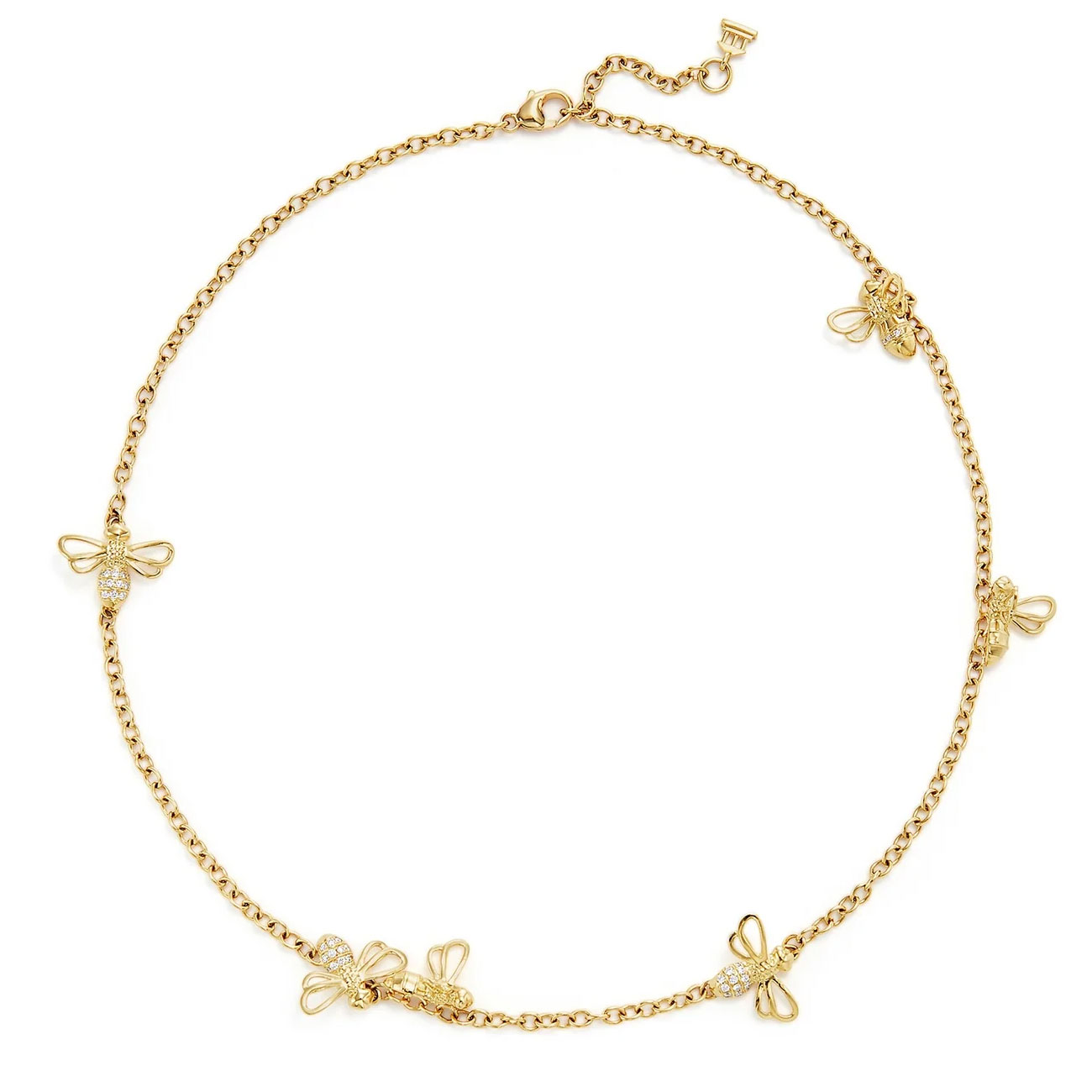 Temple St. Clair  18k Yellow Gold Busy Bee Necklace