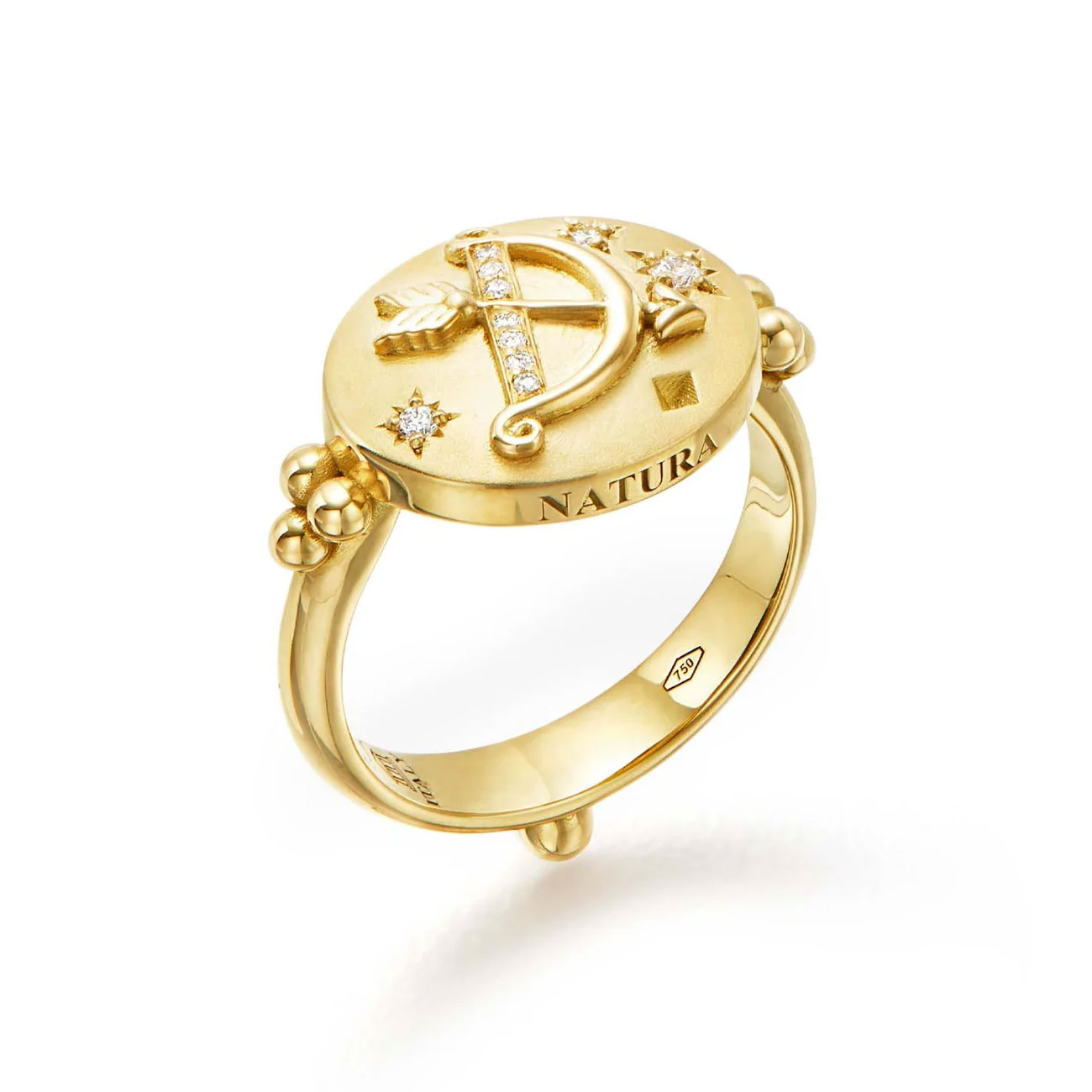 Temple St Clair Womens 18k Yellow Gold Natura Ring - Size 65 6000$