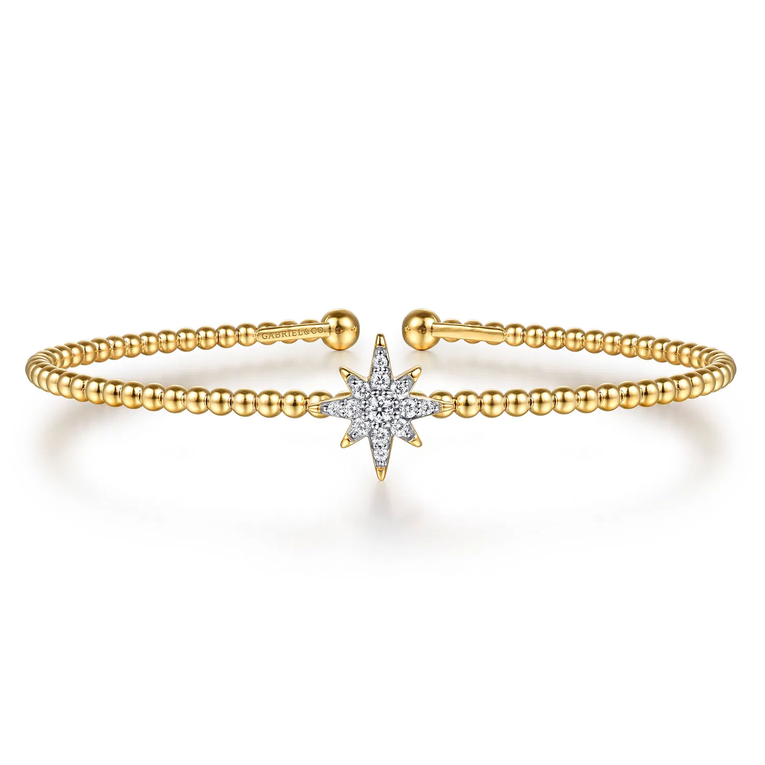 Gabriel Co 16ctw Diamond 14k Yellow Gold Bujukan Starburst Split Bangle Bracelet 1850$