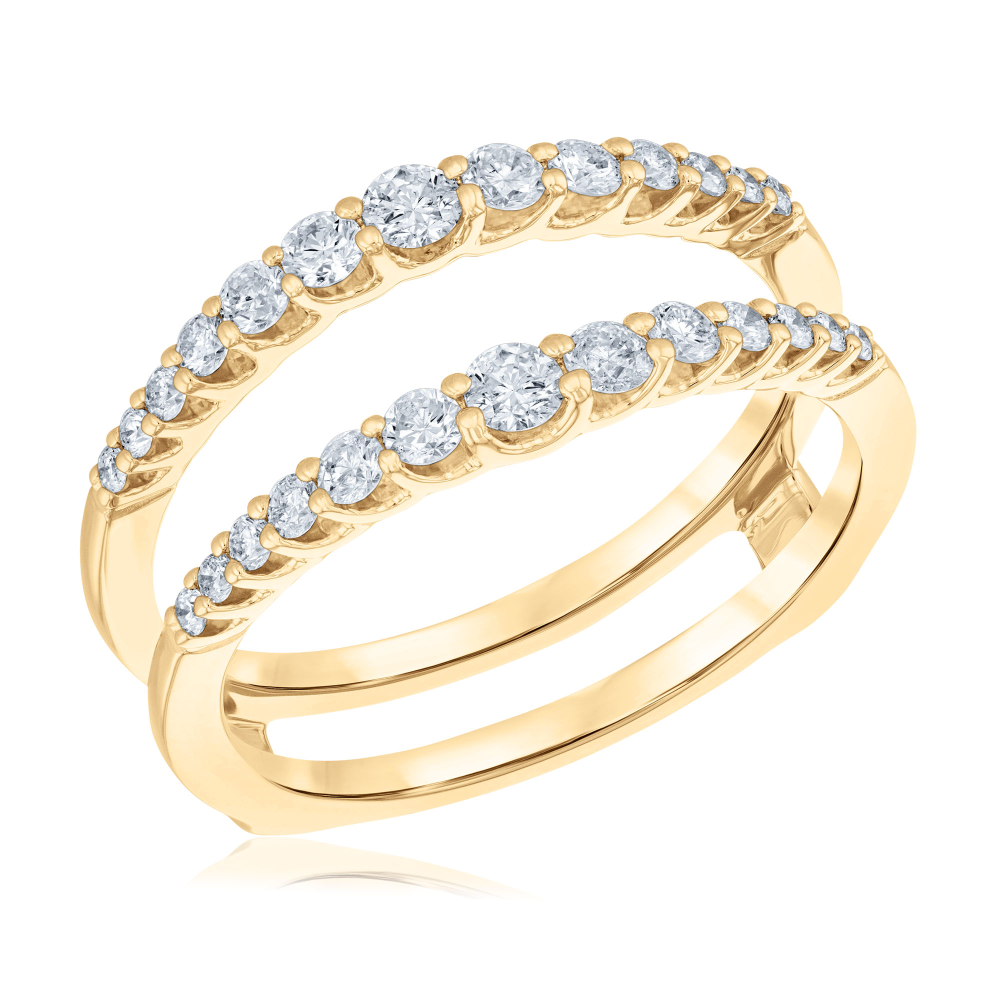 Ellaura Womens 58ctw Diamond 14k Yellow Gold Ring Guard - Embrace Collection Ring Size 65 2300$