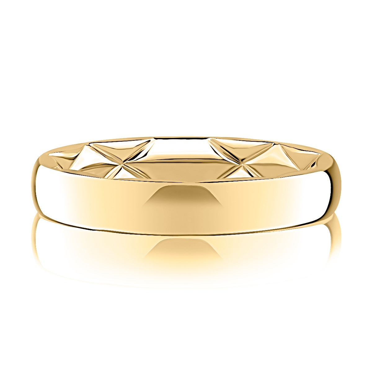 A.Jaffe Women's  Quilts(R) 4mm 14k Yellow Gold Wedding Band - Size 9