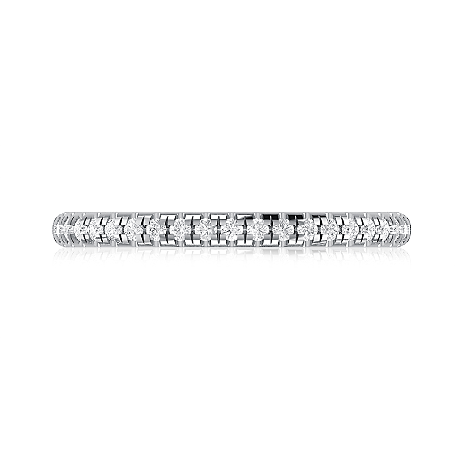 A.Jaffe Women's  Quilts(R) 1/5ctw 14k White Gold Wedding Band - Size 6