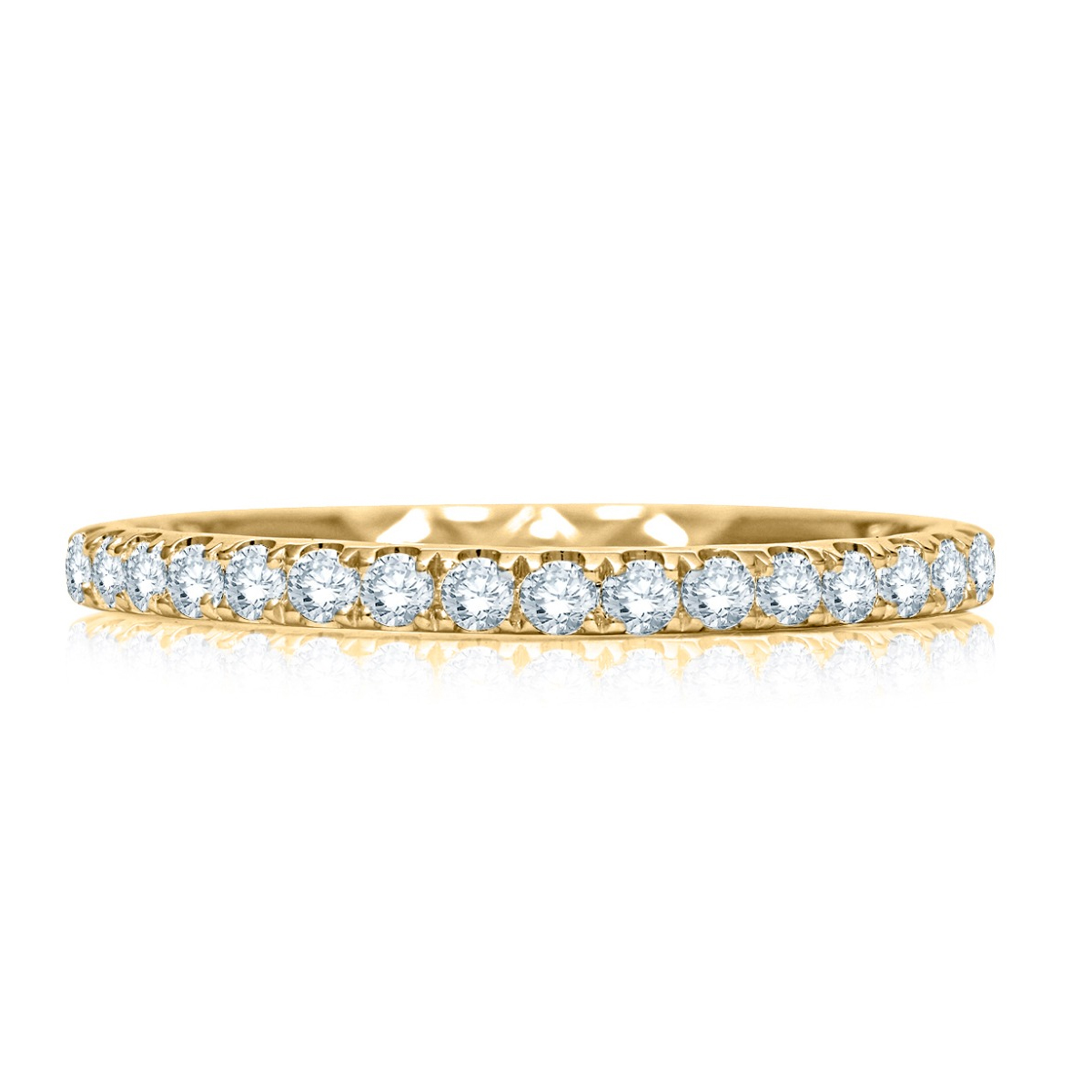 A.Jaffe Women's  Statement Quilts(R) 3/8ctw Diamond 14k Yellow Gold Wedding Band - Size 7