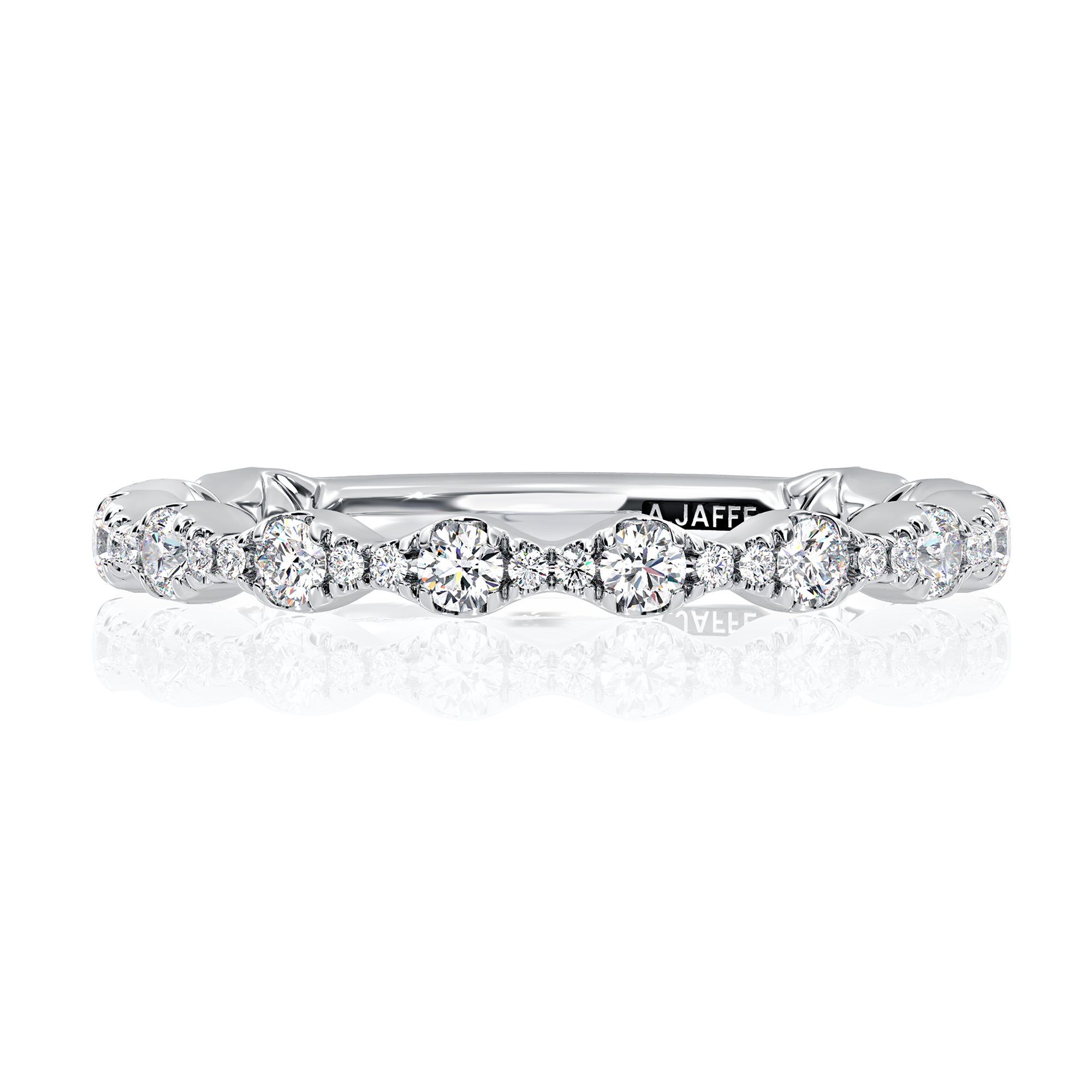 A.Jaffe Women's  Classics Seasons of Love 1/2ctw Diamond 14k White Gold Wedding Band - Size 6