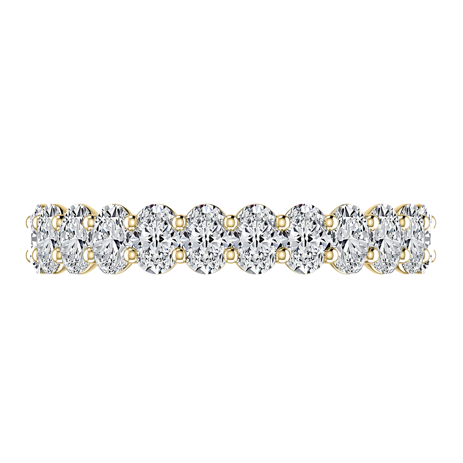 A.Jaffe Women's  Statement Quilts(R) 1 3/4ctw Oval Diamond 14k Yellow Gold Wedding Band - Size 6