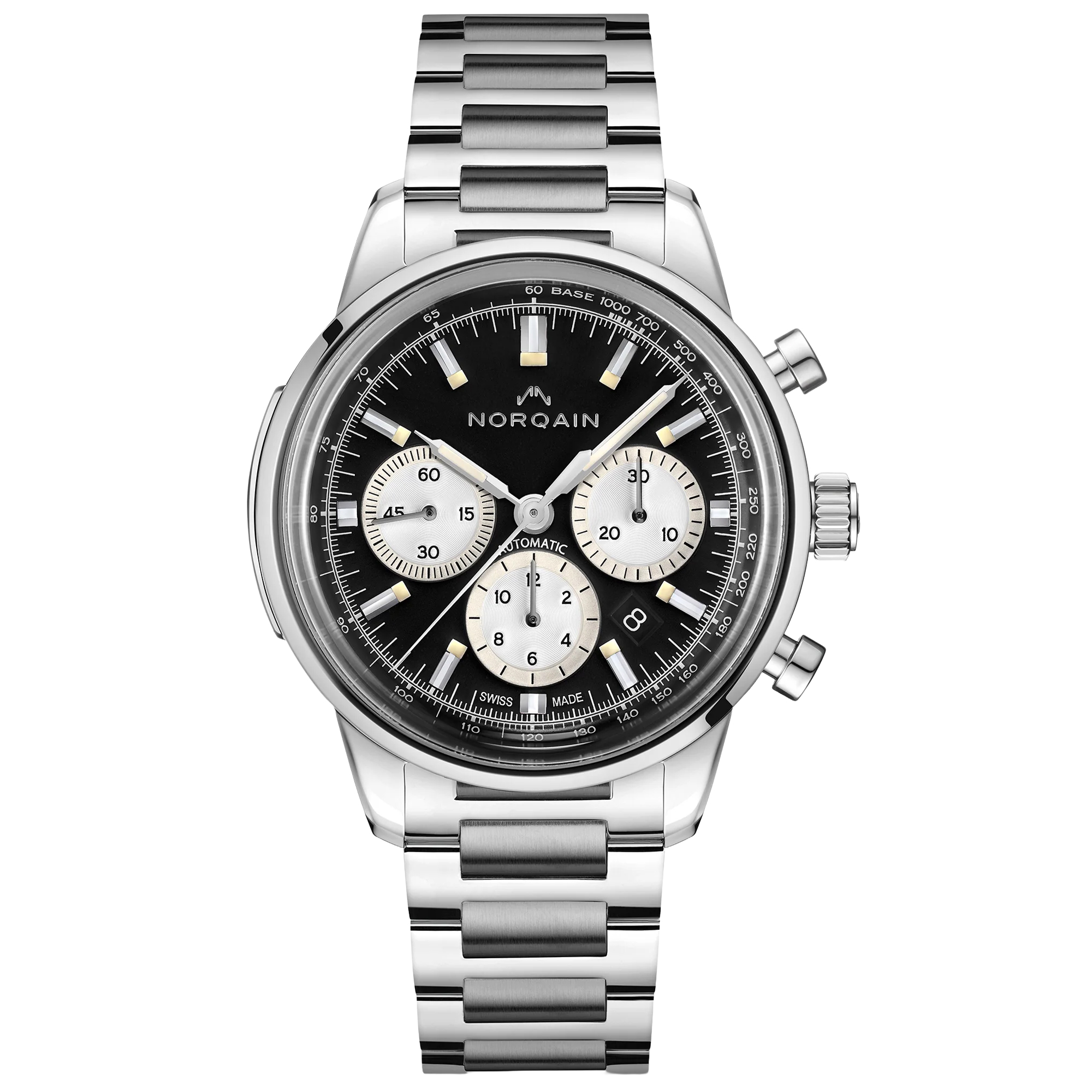 Norqain  Freedom 60 Chrono Automatic Black Dial Stainless Steel Watch 43mm - N2200.18S01.B01.S01