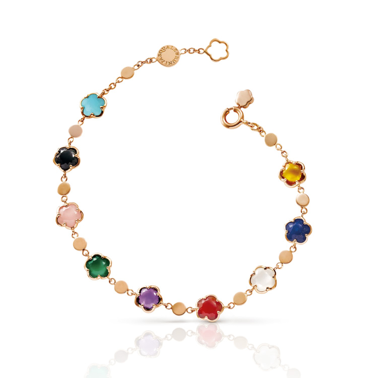 Pasquale Bruni  Figlia Dei Fiori Bracelet in 18k Rose Gold with Mixed Gems and Diamonds