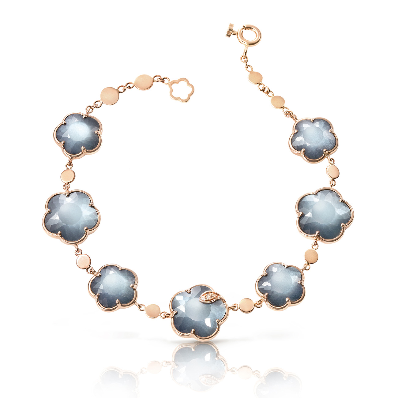 Pasquale Bruni Ton Joli Lunaire Bracelet in 18k Rose Gold with Lunar Night Blue Gem and Diamonds 5350$