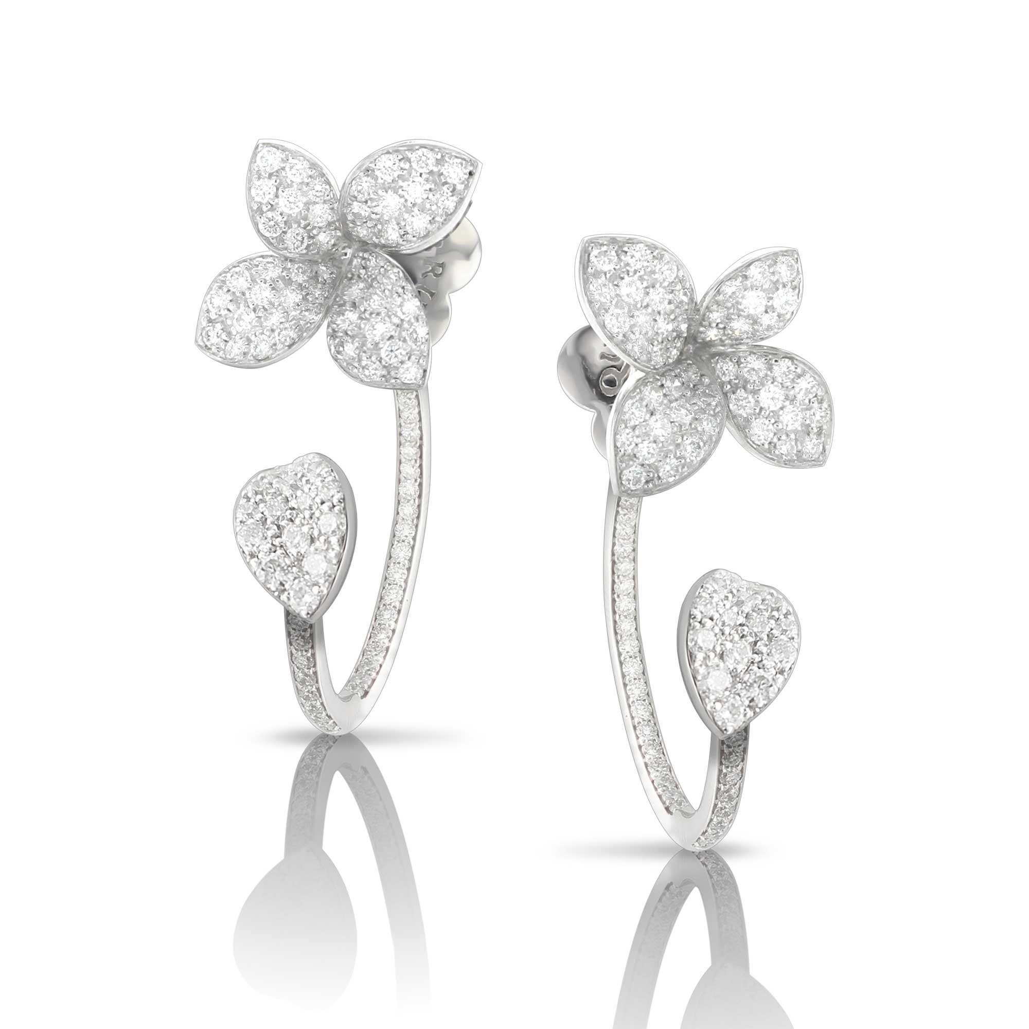 Pasquale Bruni Petit Garden Earrings in 18k White Gold with Diamonds Small Flower 15850$