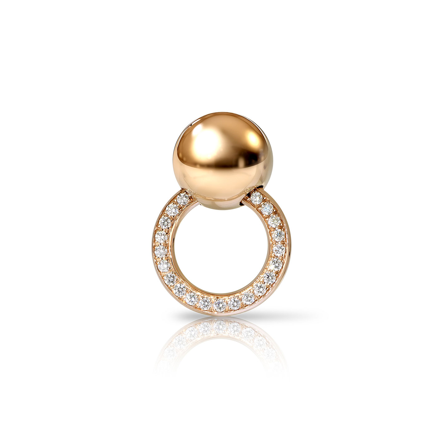 Pasquale Bruni  Luce Small Mono Earring in 18k Rose Gold with Diamonds
