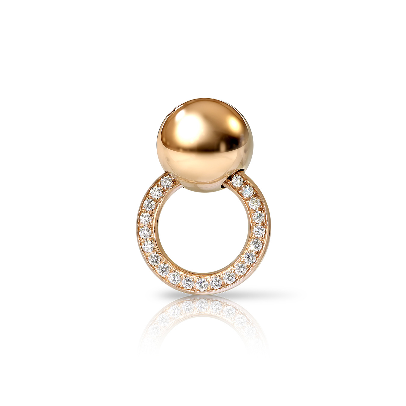 Pasquale Bruni Luce Small Mono Earring in 18k Rose Gold with Diamonds 3750$