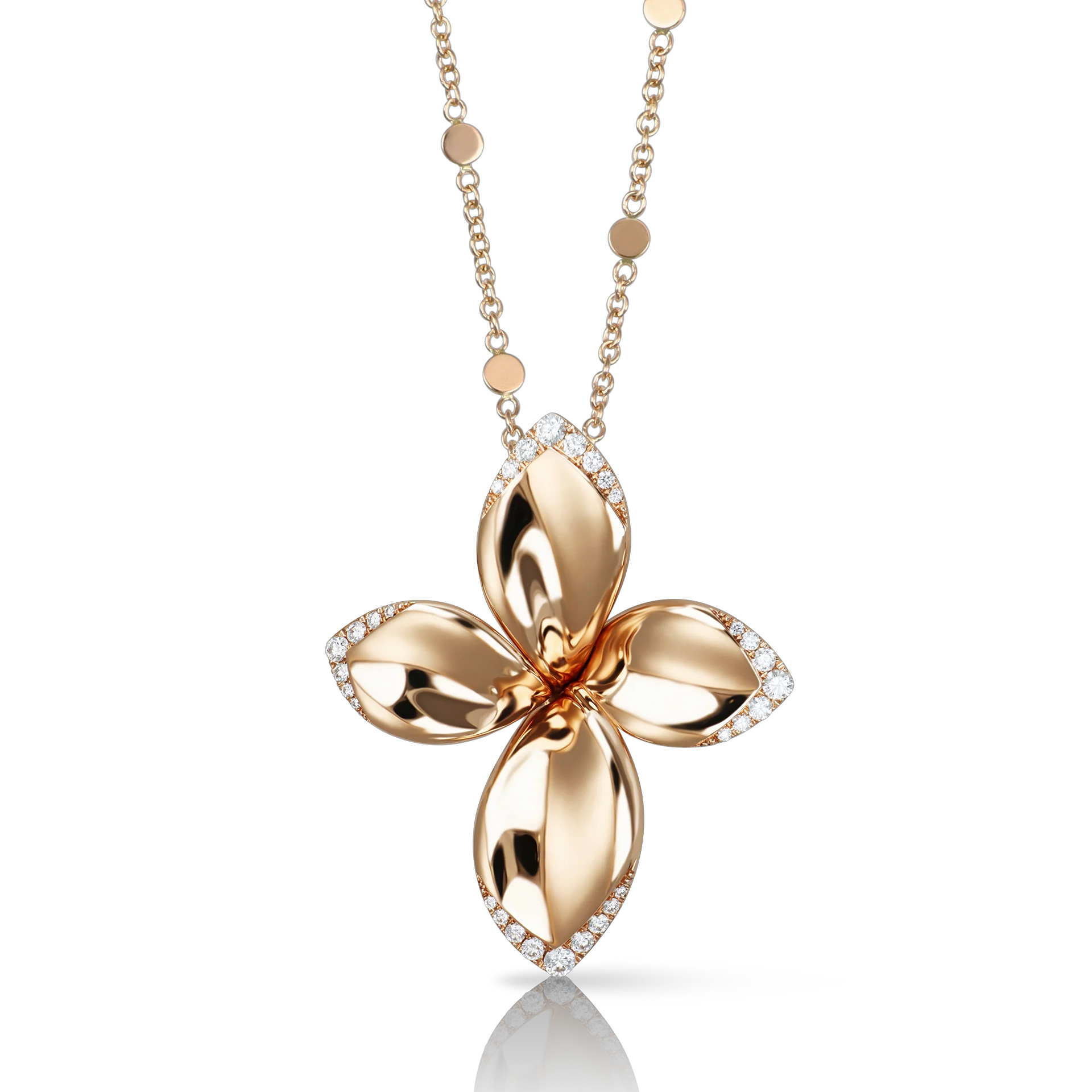 Pasquale Bruni  Giardini Segreti Necklace in 18k Rose Gold with Diamonds