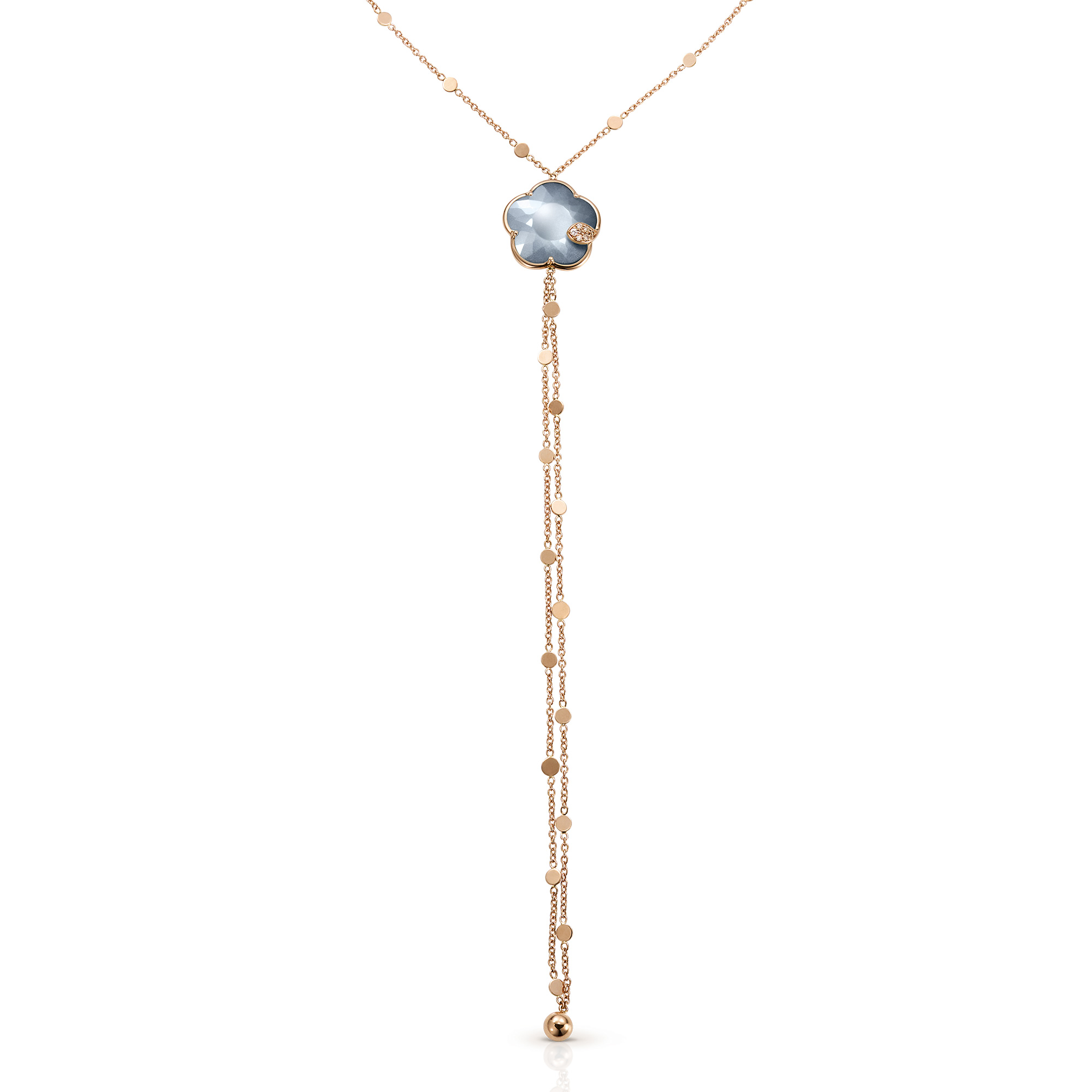 Pasquale Bruni Ton Joli Lunaire Necktie in 18k Rose Gold with Lunar Night Blue Gem and Diamonds 8150$