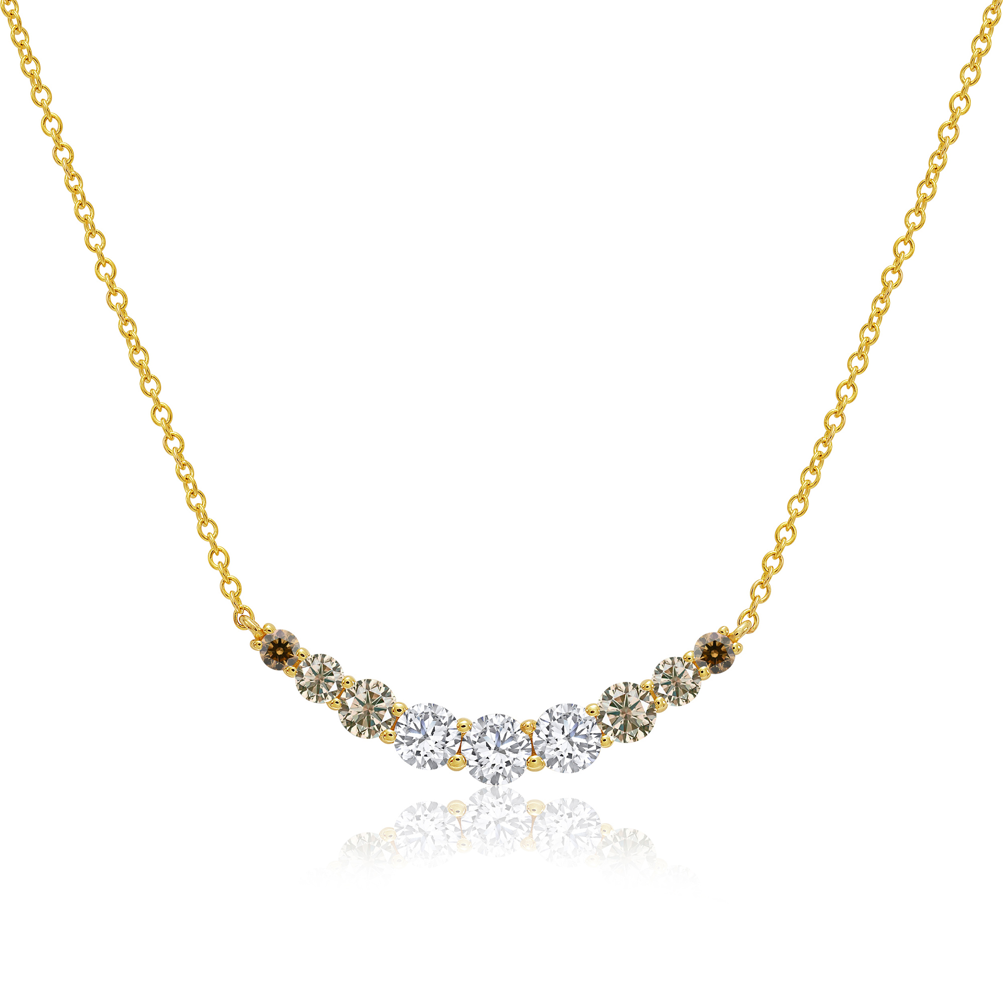 Desert Diamonds  3/4ctw 10k Yellow Gold Graduated Necklace