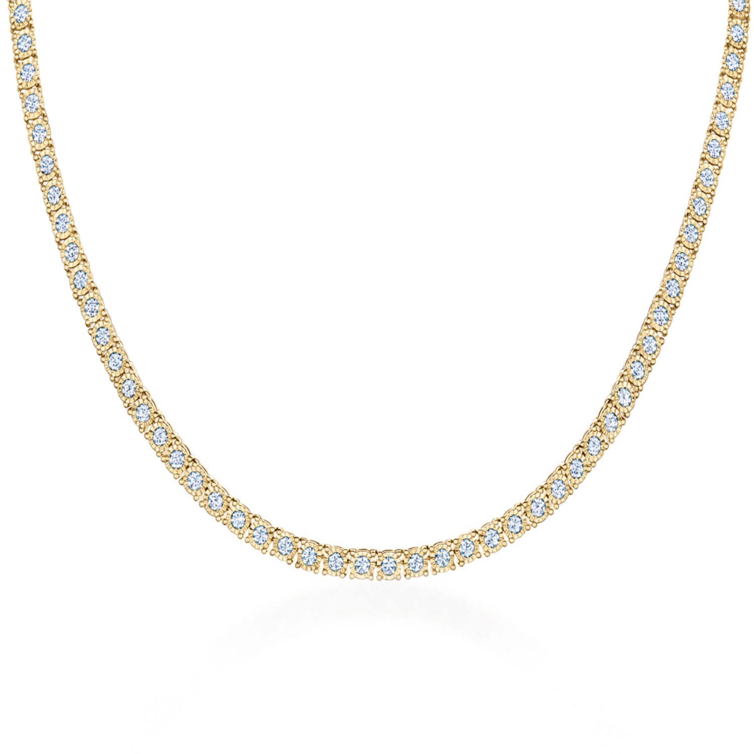 Kwiat  Sunburst 3 3/4ctw Diamond 18k Yellow Gold Line Necklace