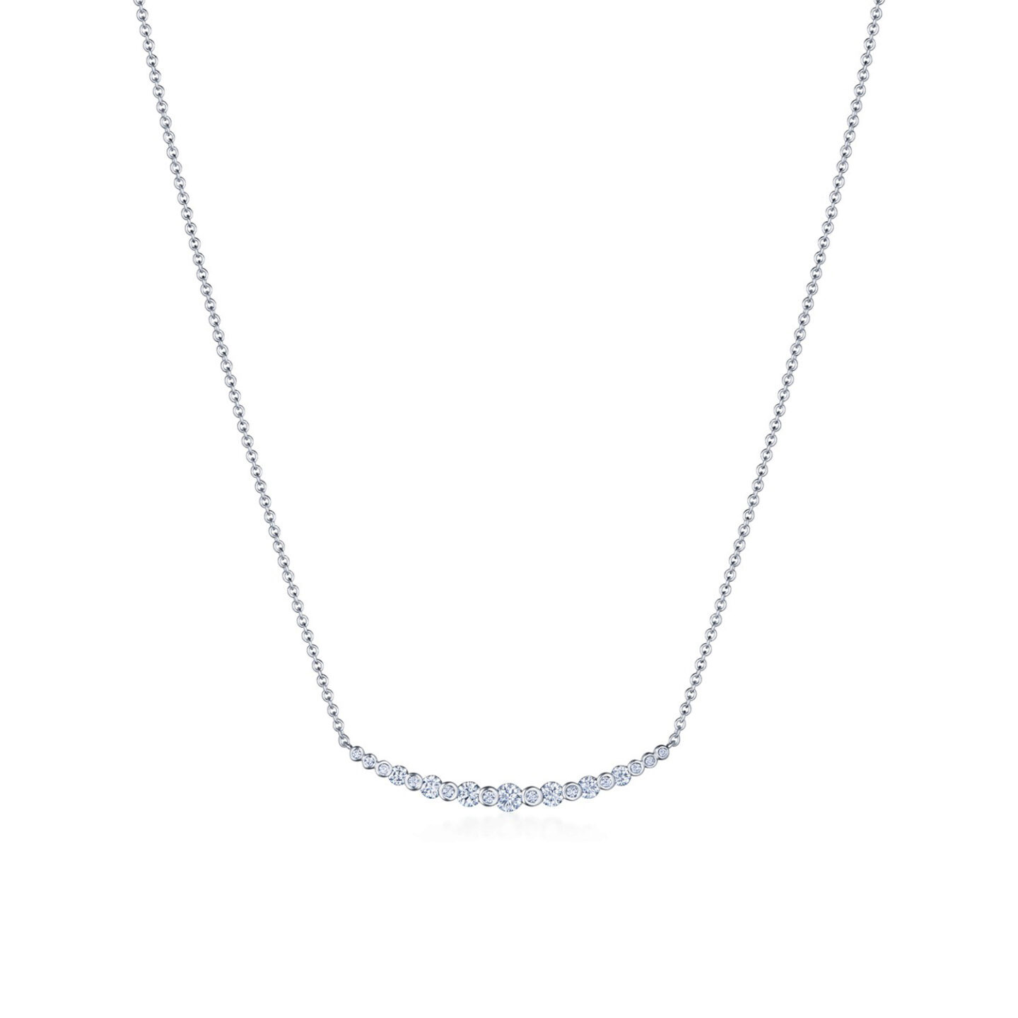 Kwiat  Lyric 3/8ctw Diamond 18k White Gold Curved Bar Necklace