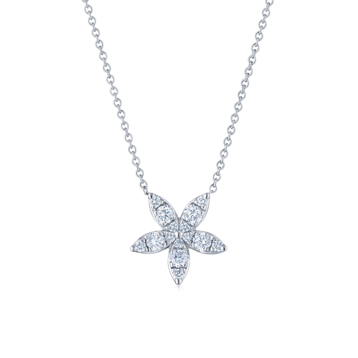 Kwiat  Sunburst 5/8ctw Diamond 18k White Gold Star Pendant Necklace