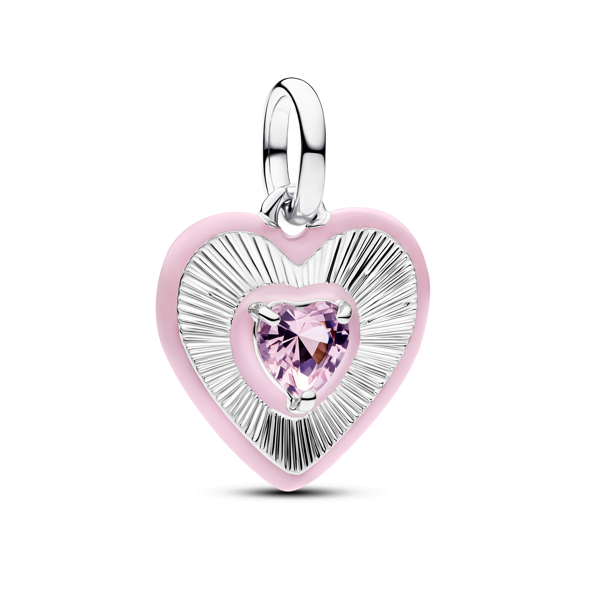 Pandora ME Radiating Pink Heart Medallion