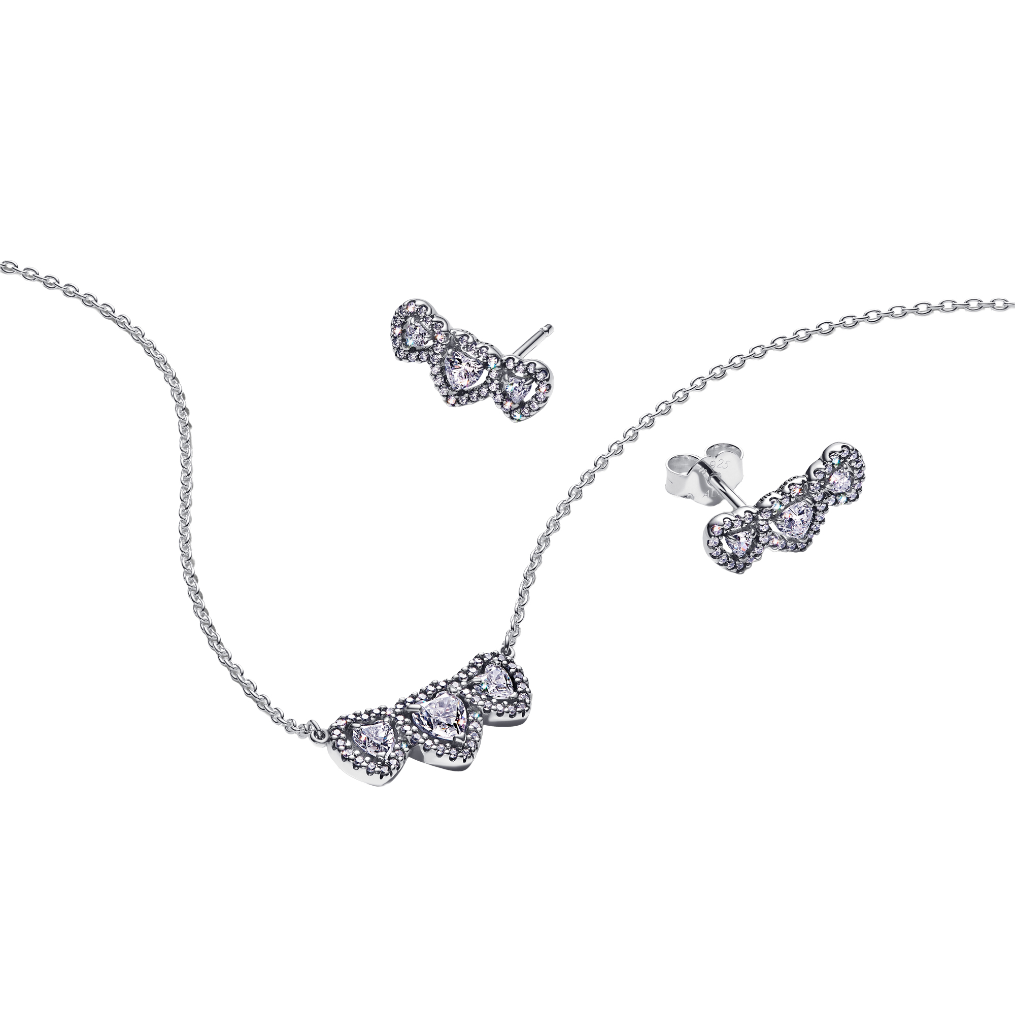 Pandora Final Sale - Halo Heart Trio Jewelry Gift Set