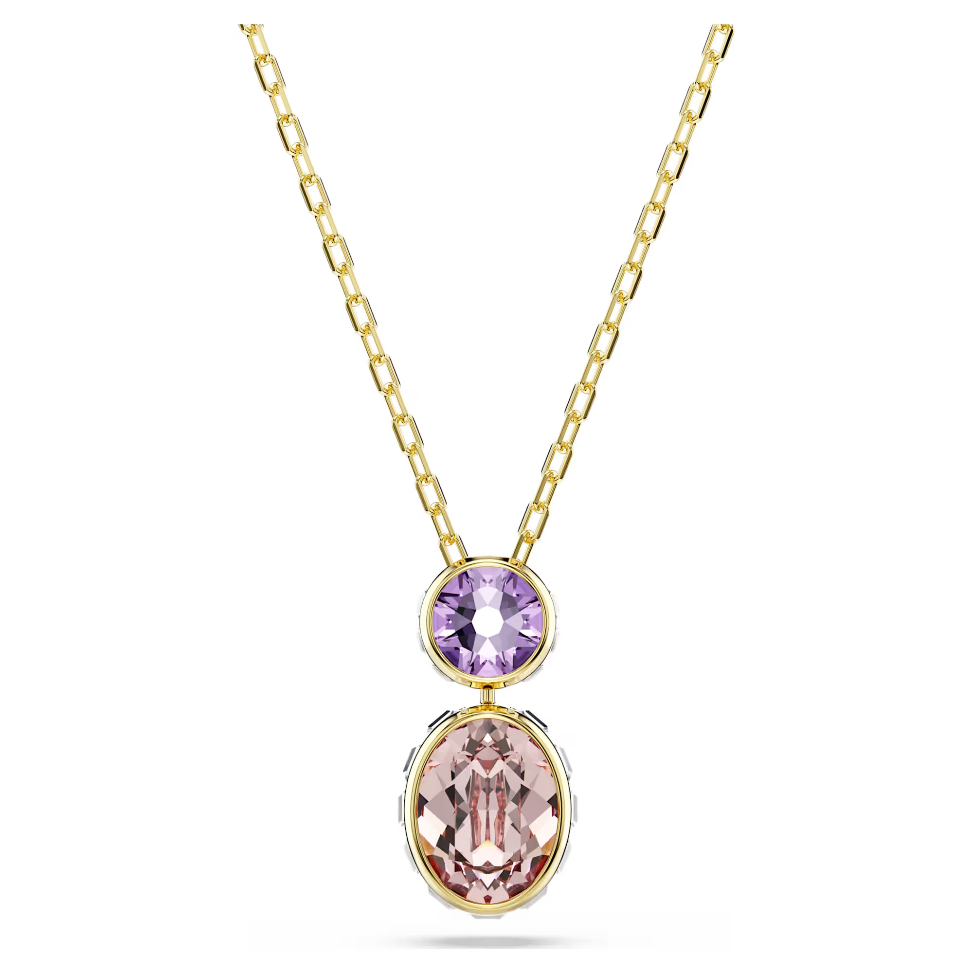 Swarovski Jewelry Swarovski Chroma Pink and Purple Crystal Pendant Necklace Gold-Tone Plated 139$