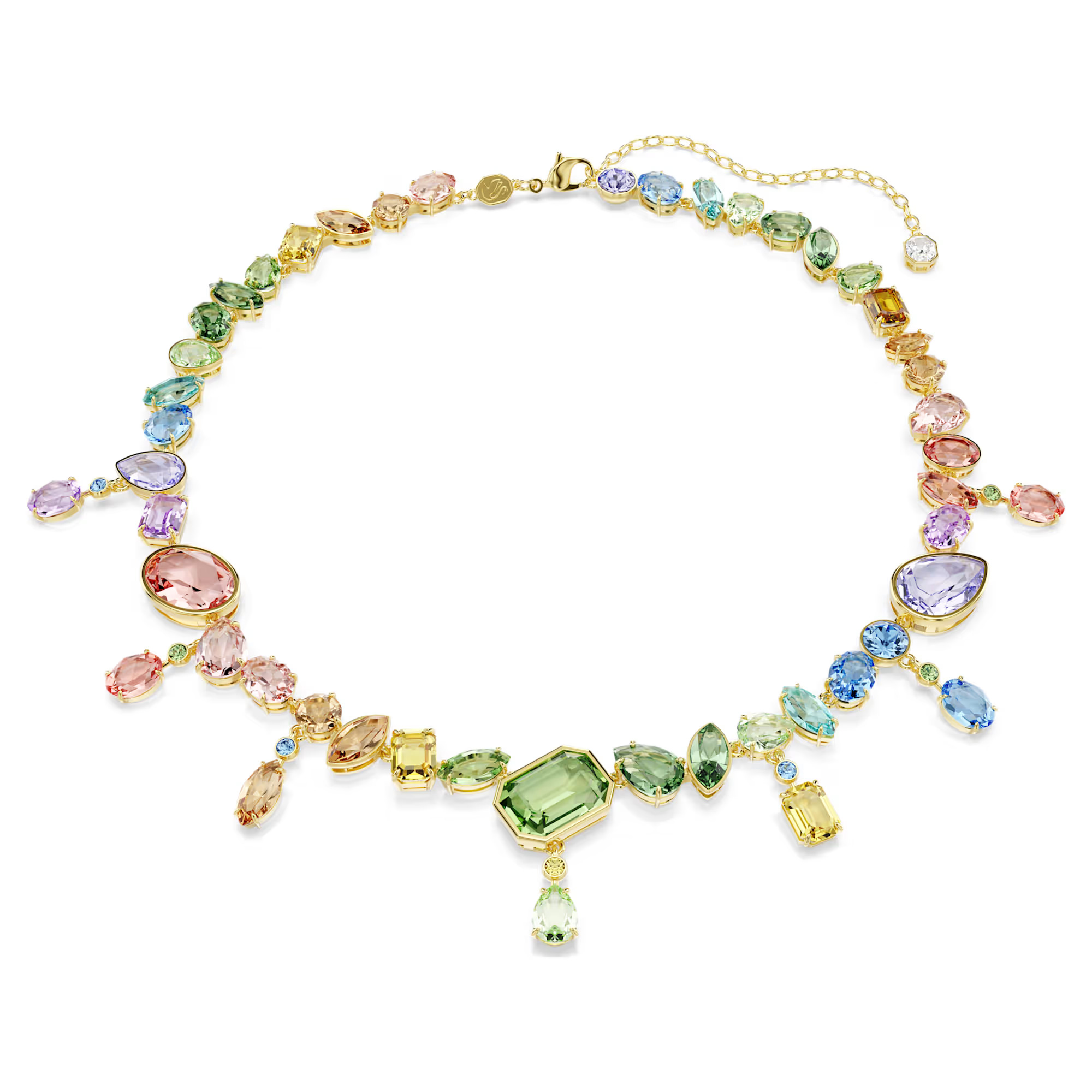 Swarovski Jewelry Swarovski Gemma Multicolored Crystal Dangling Necklace  Gold-Tone Plated