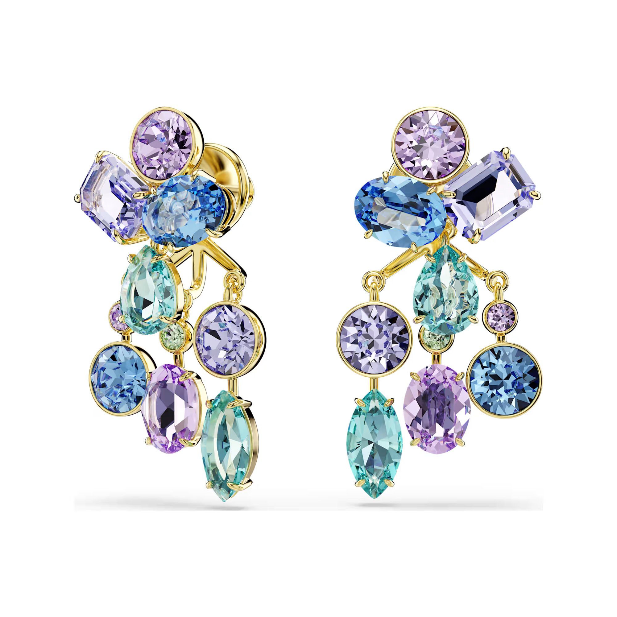 Swarovski Jewelry Swarovski Gemma Multicolored Crystal Drop Earring Jackets Gold-Tone Plated 249$