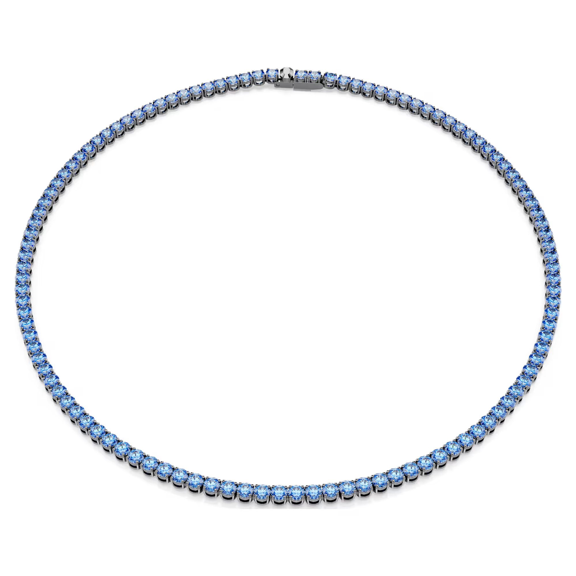 Swarovski Jewelry Swarovski Matrix Blue Zirconia Tennis Necklace Ruthenium-Plated 320$