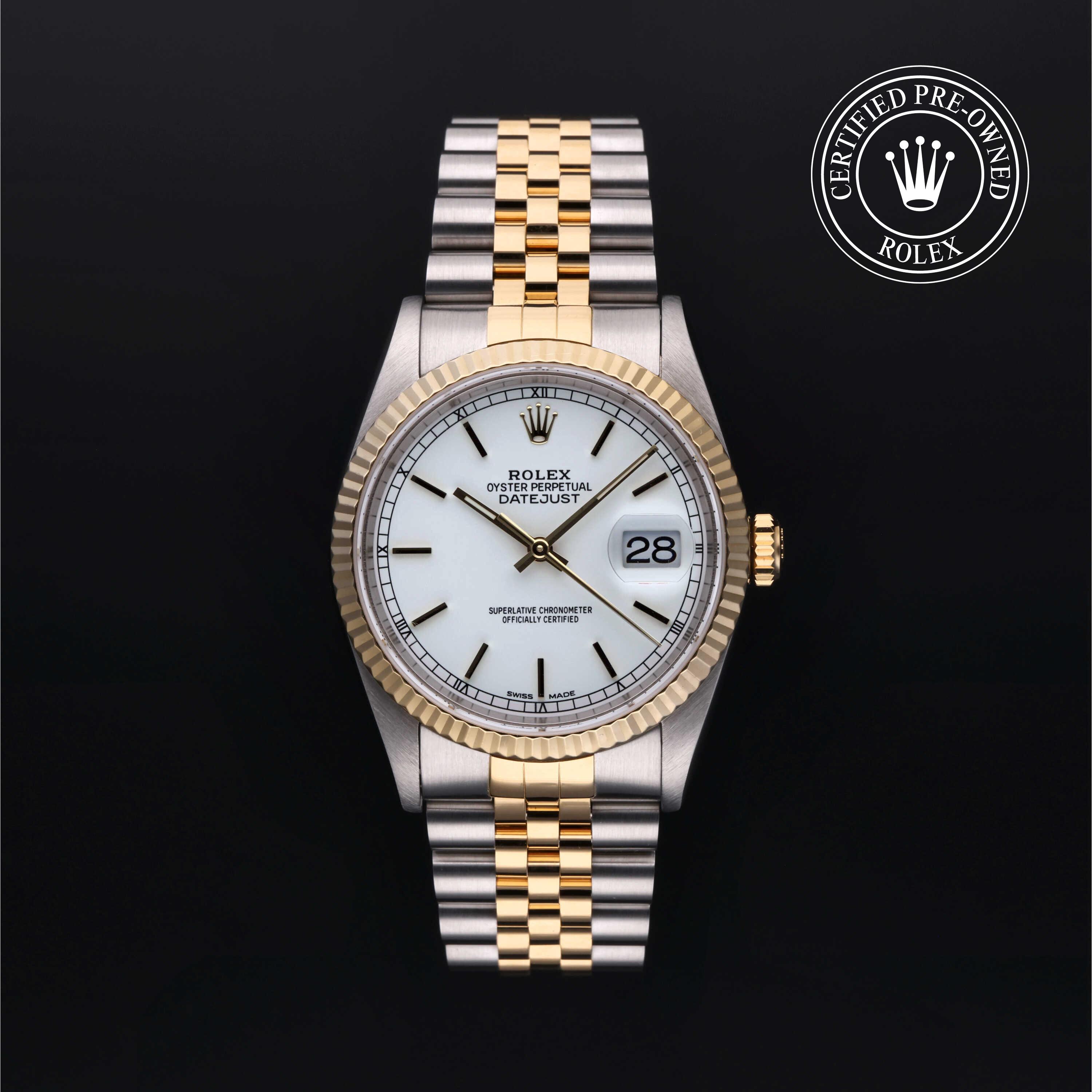 Rolex Certified Pre-Owned Oyster Perpetual Datejust 36 White Dial Watch - M16233-0027 - Image 1