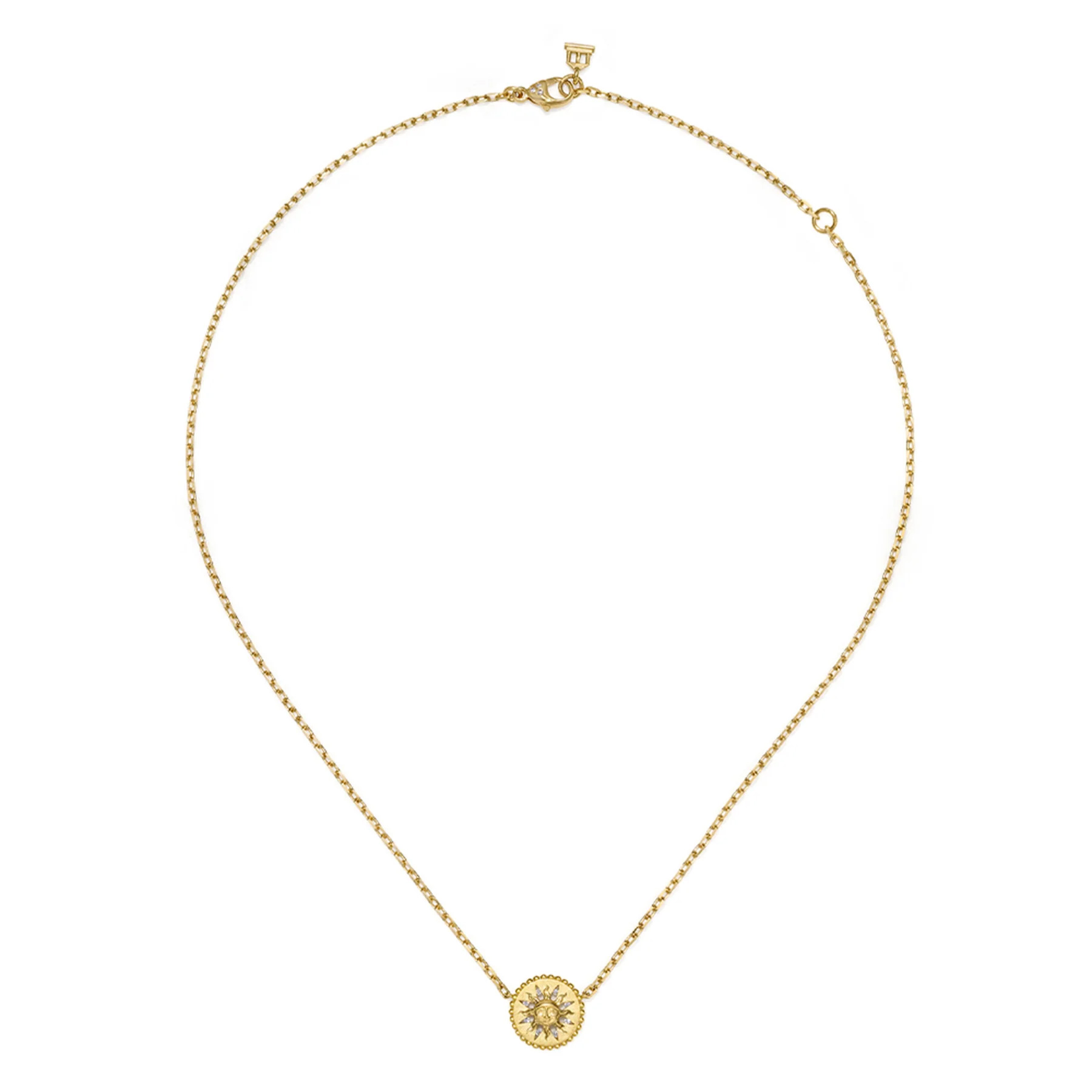 Temple St Clair 18k Yellow Gold Diamond Orbit Sun Necklace 5750$