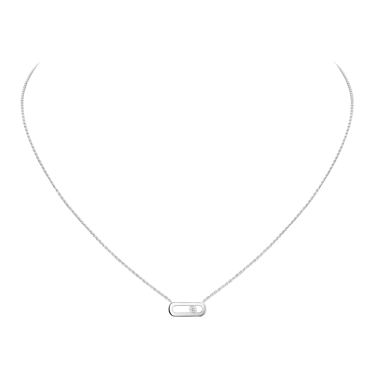 Messika  Move Uno Diamond Accent 18k White Gold Necklace