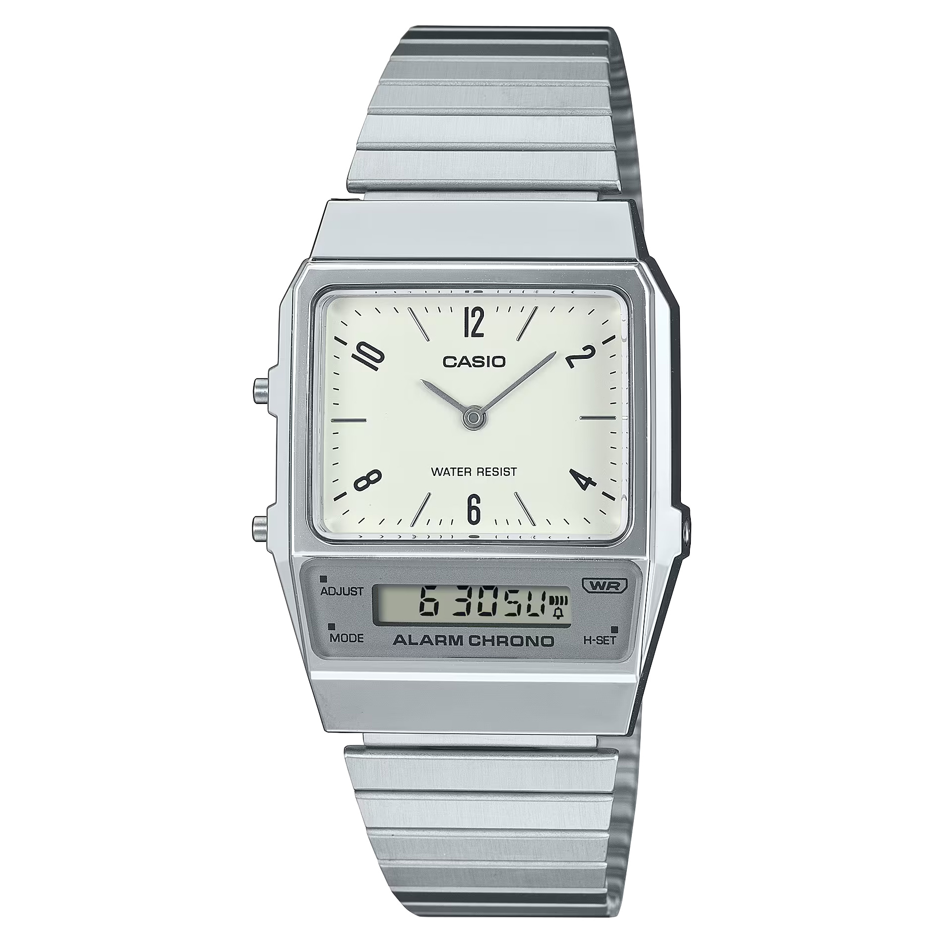 Casio Vintage Dual Time Stainless Steel Analog-Digital Watch 40.7x32.1mm - AQ800E-7A2VT