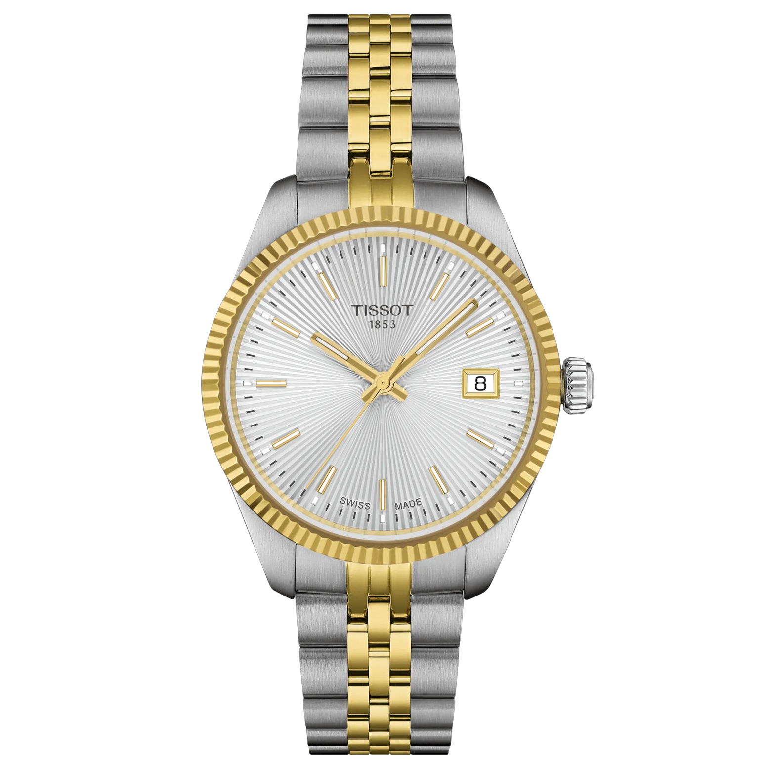 Tissot Ballade Guilloche SilverTone Dial TwoTone Stainless Steel Watch 34mm T1562102203100 Tissot Ballade Guilloche SilverTone Dial TwoTone Stainless Steel Watch 34mm T1562102203100