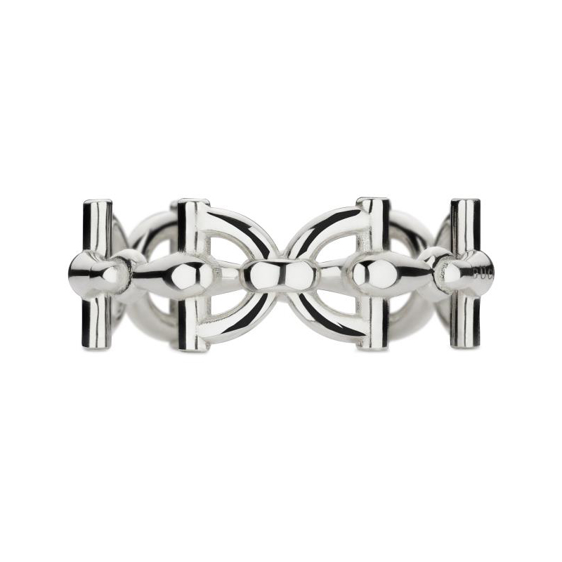 Gucci Womens Staffa Sterling Silver Ring - Size 7 420$