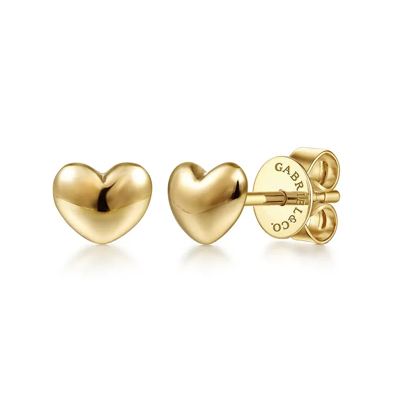 Gabriel & Co.  14k Yellow Gold Heart Stud Earrings