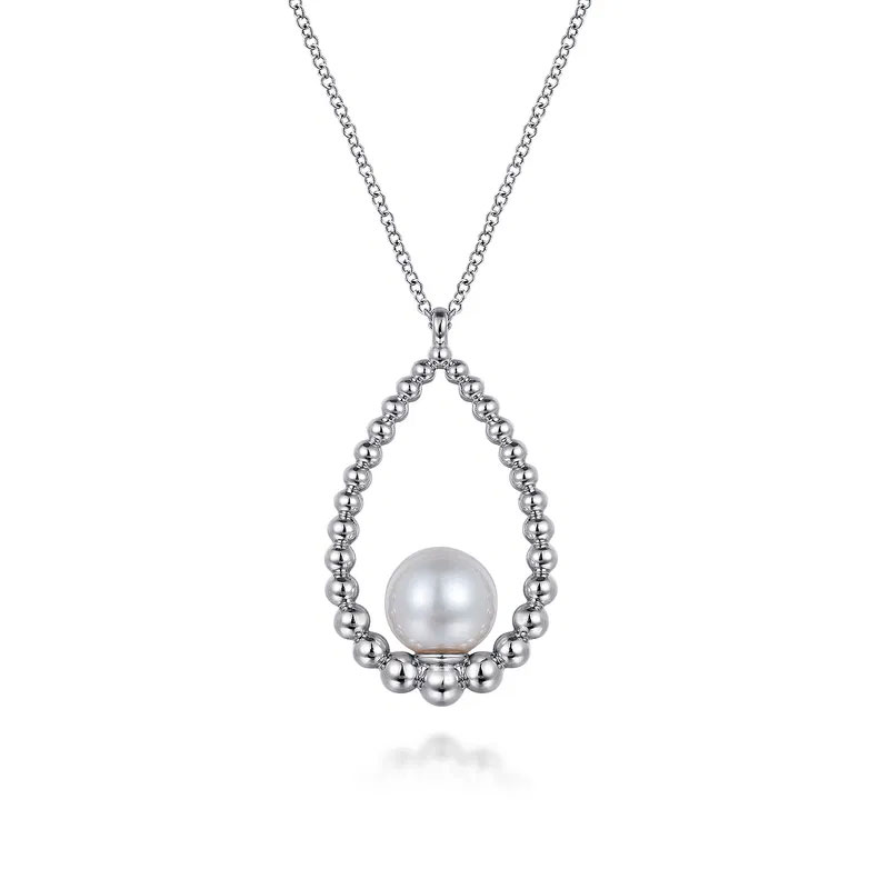 Gabriel Co Freshwater Cultured Pearl Sterling Silver Bujukan Teardrop Pendant Necklace 315$