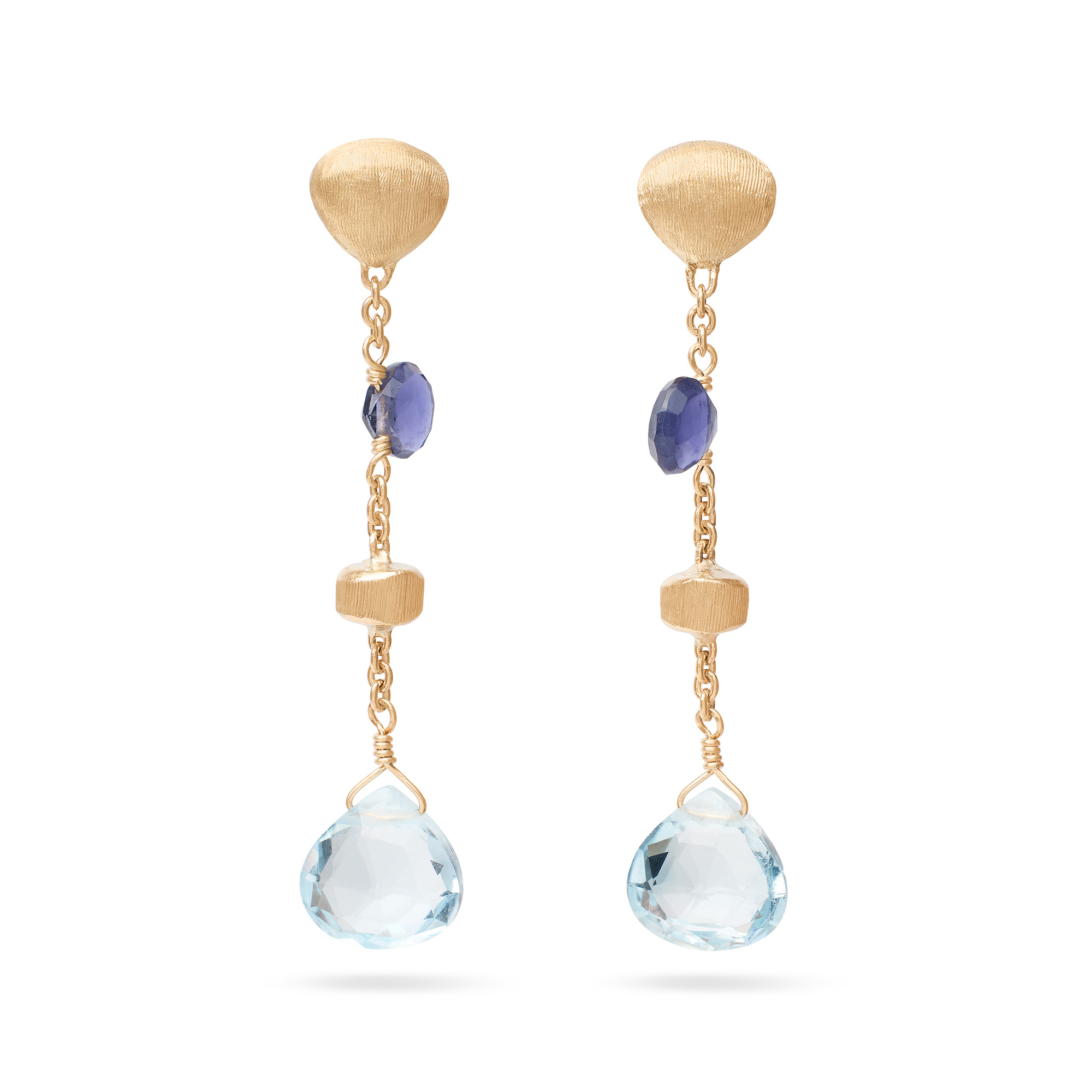 Marco Bicego  Paradise 18K Yellow Gold Topaz and Iolite Earrings