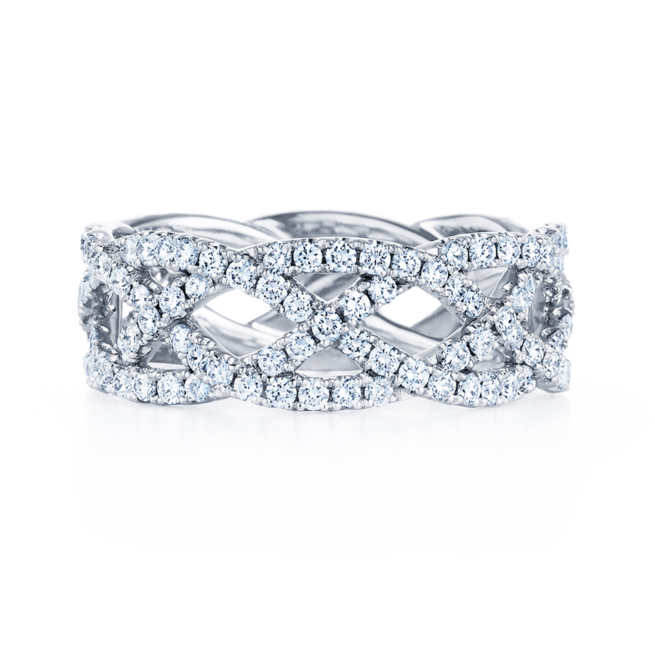 Kwiat Women's  Twist 1 1/3ctw Diamond 4-Strand Platinum Band - Size 7