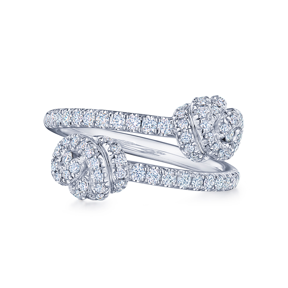 Kwiat Women's  Entwine Diamond Double Knot 18k White Gold Band - Size 7