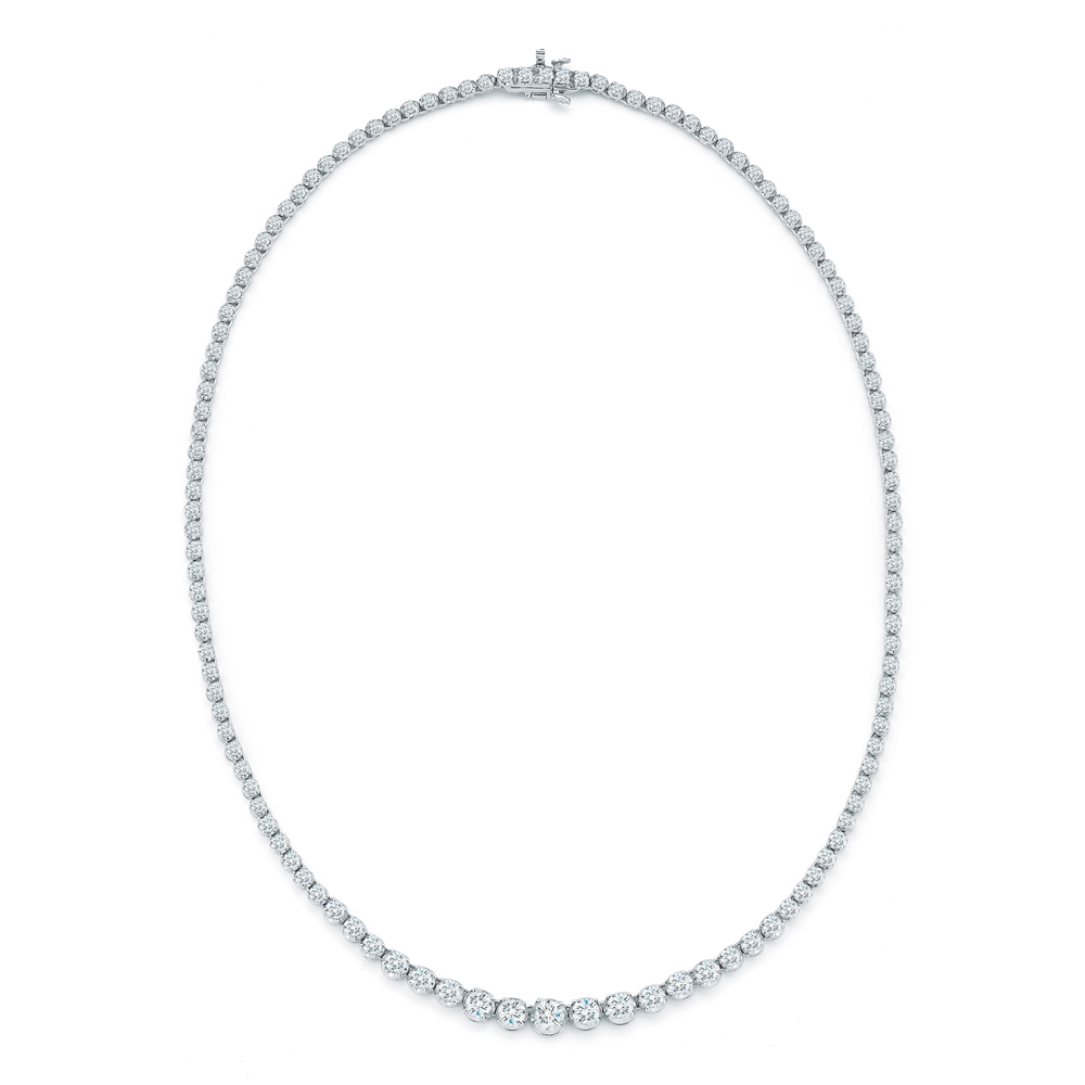 Kwiat  Riviera Line Illusion-Set Graduated Diamond 18k White Gold Necklace